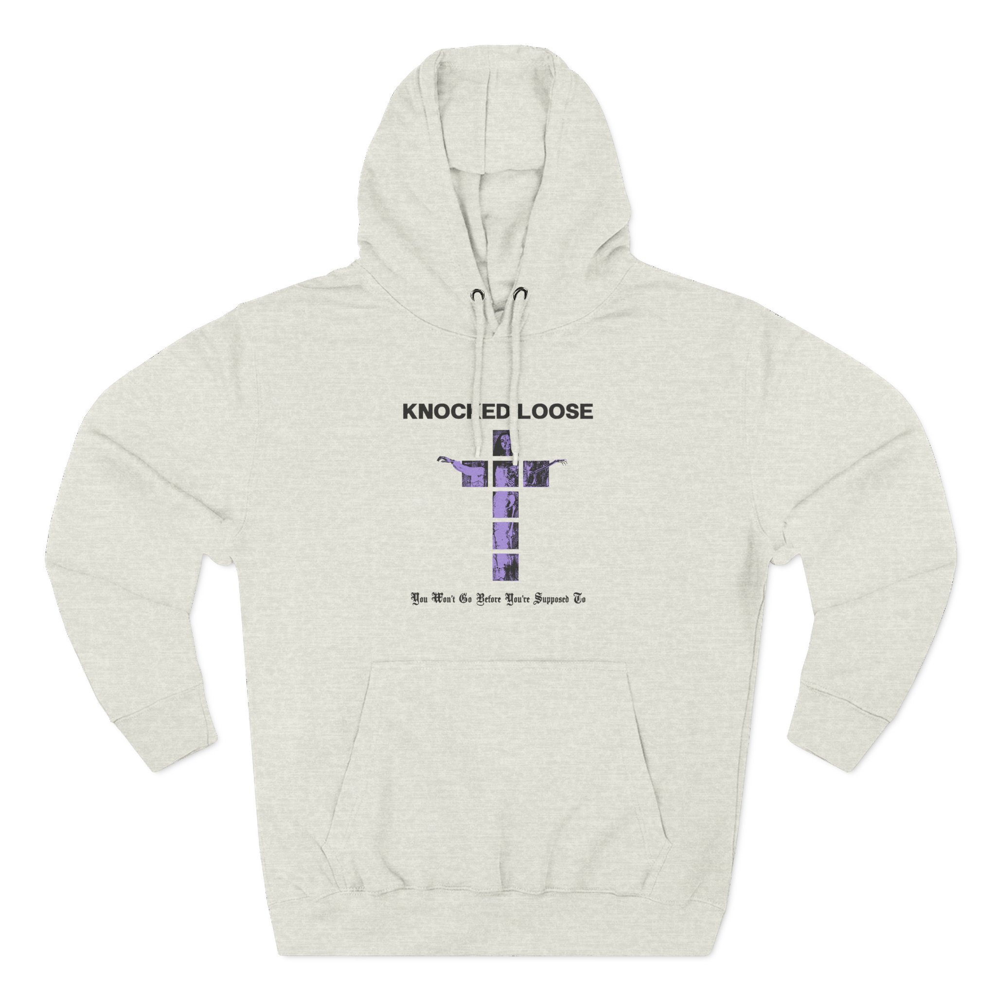 Knocked Loose Purple Cross Three-Panel Fleece Hoodie - Image 9