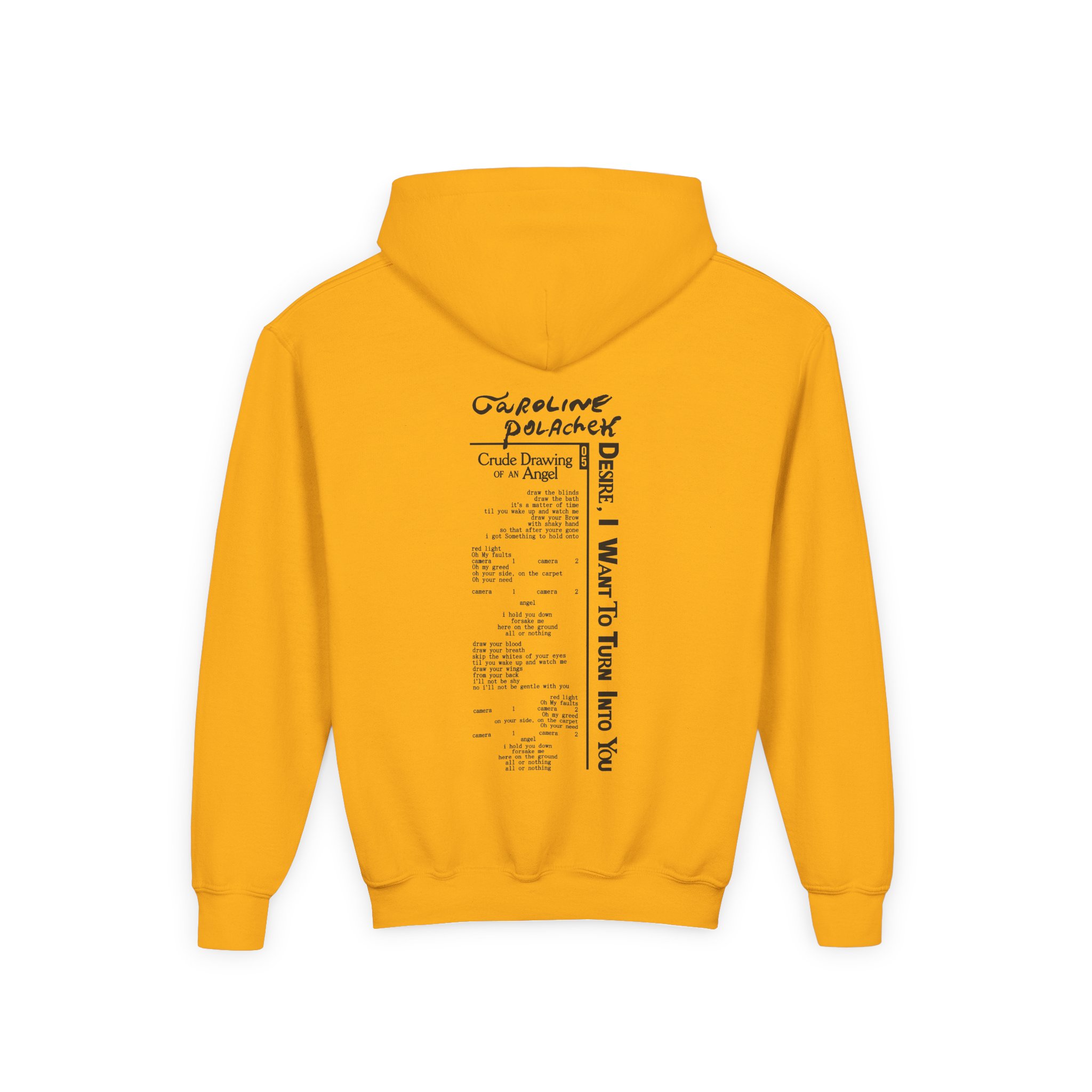 Caroline Polachek Crude Drawing Youth Heavy Blend Hooded Sweatshirt - Image 4