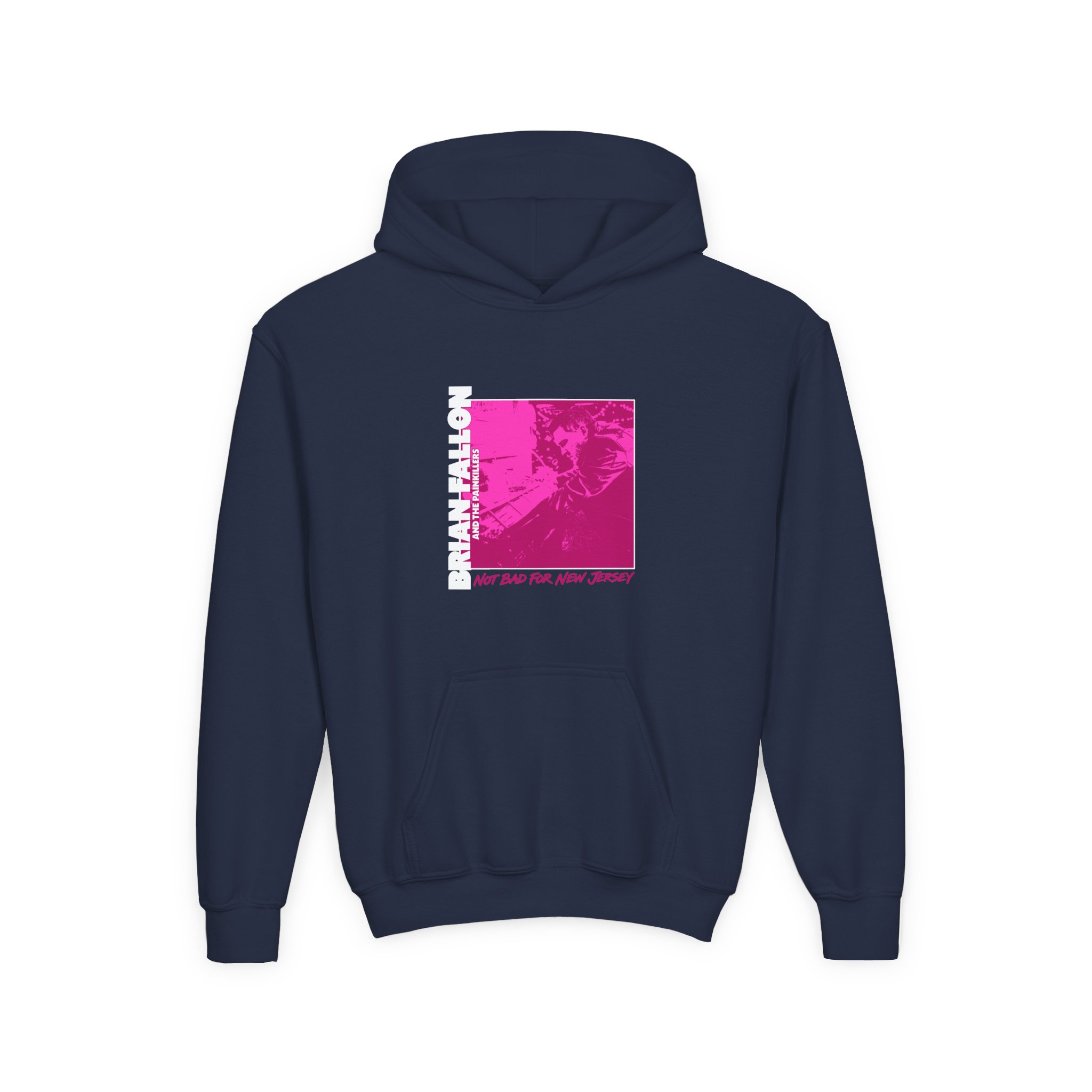 Brian Fallon Not Bad Pink Graphic Youth Heavy Blend Hooded Sweatshirt - Image 5