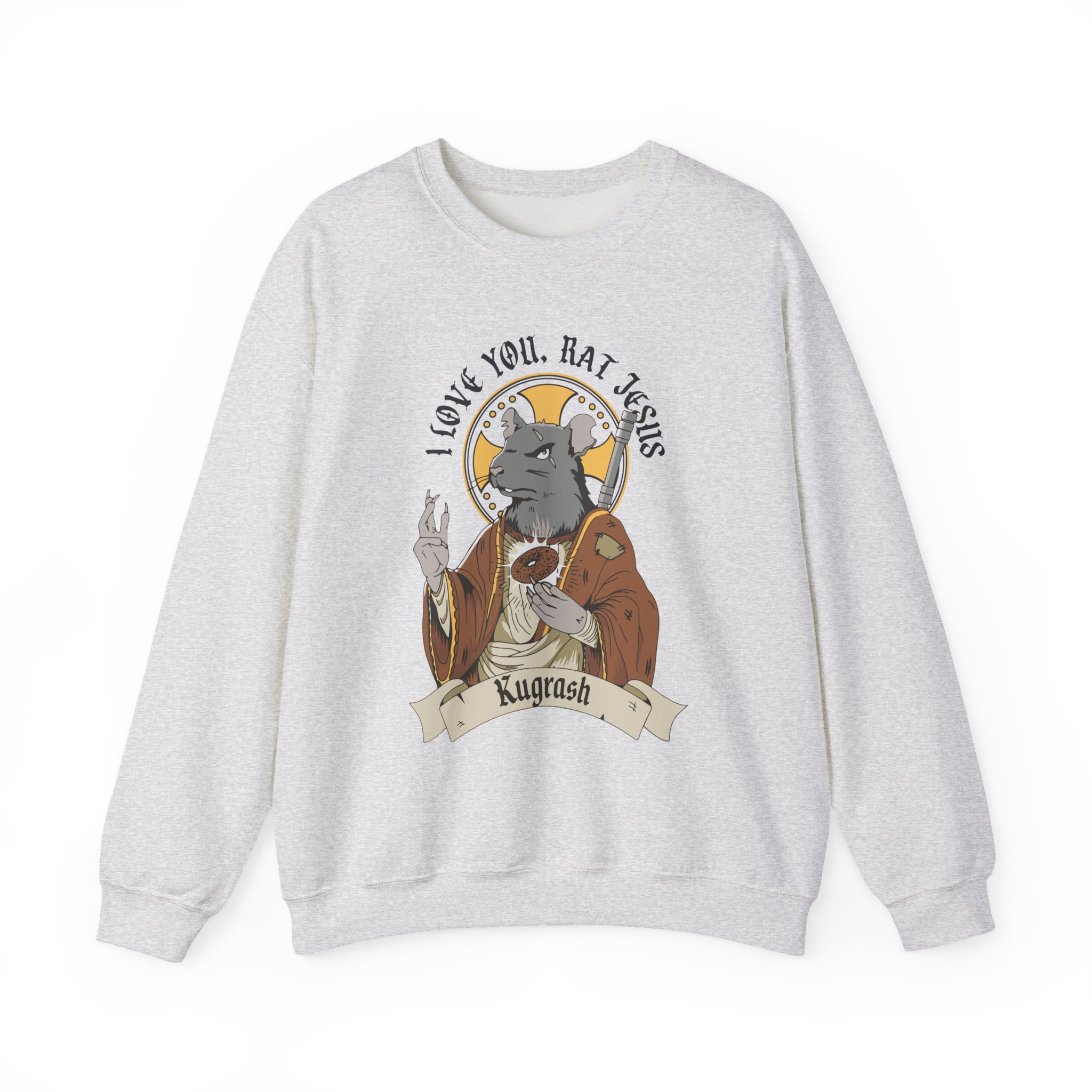 Dropout Rat Jesus Unisex Heavy Blend™ Crewneck Sweatshirt - Image 3
