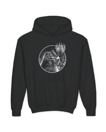Chat Pile Grim Guy Smoking Weed Youth Heavy Blend Hooded Sweatshirt