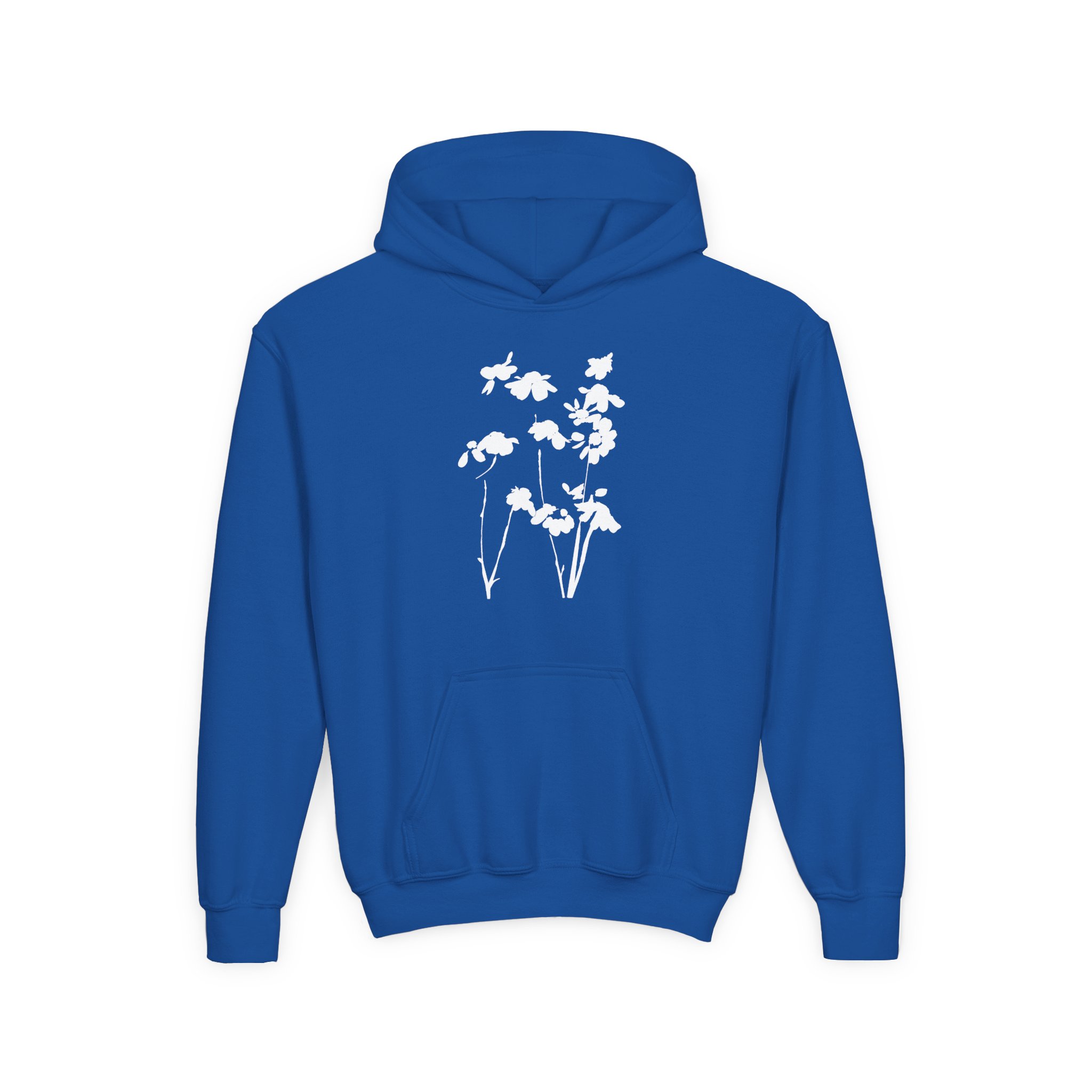 AG petal blurred flowers Youth Heavy Blend Hooded Sweatshirt - Image 7