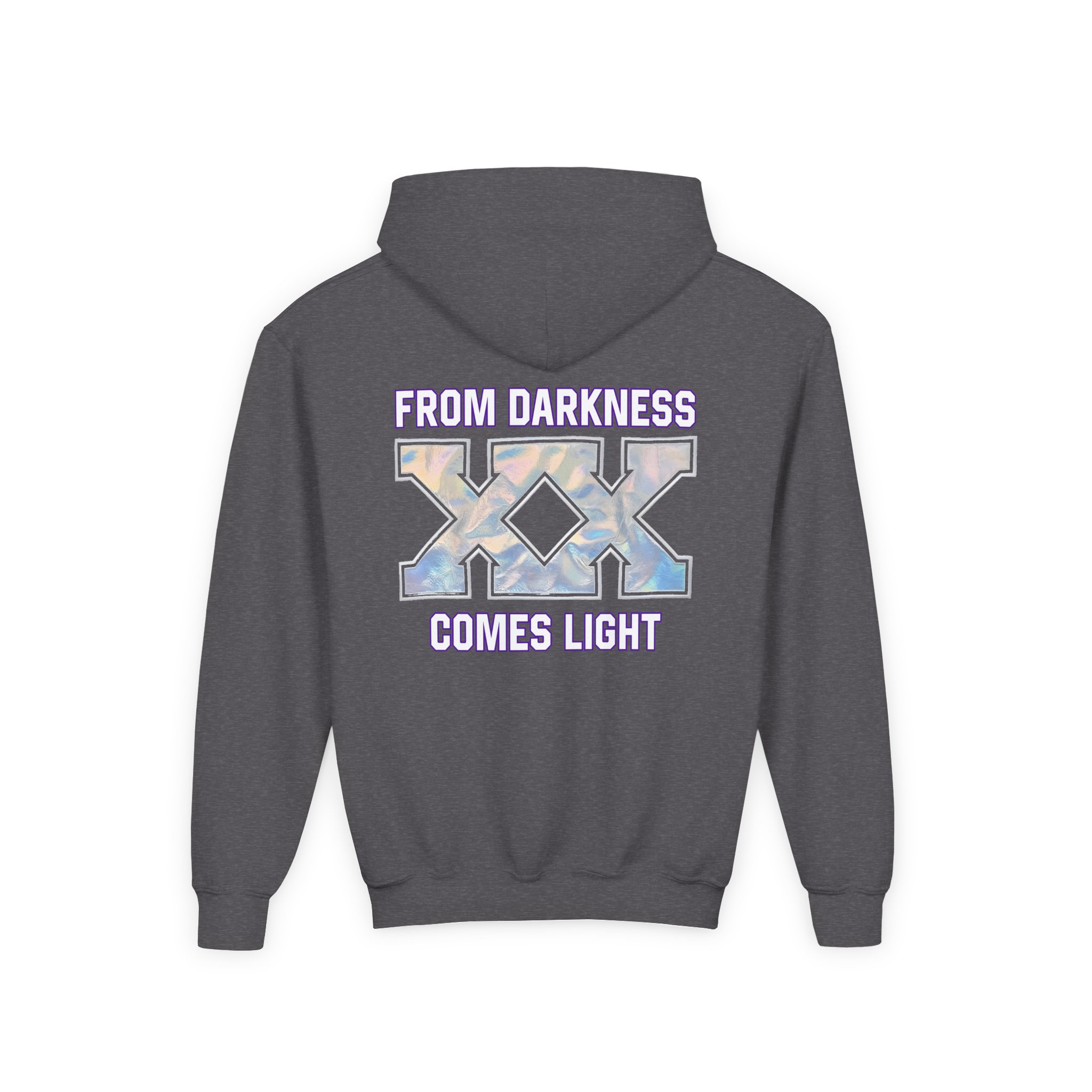 Deathpact From Darkness xx Comes Light Youth Heavy Blend Hooded Sweatshirt - Image 8