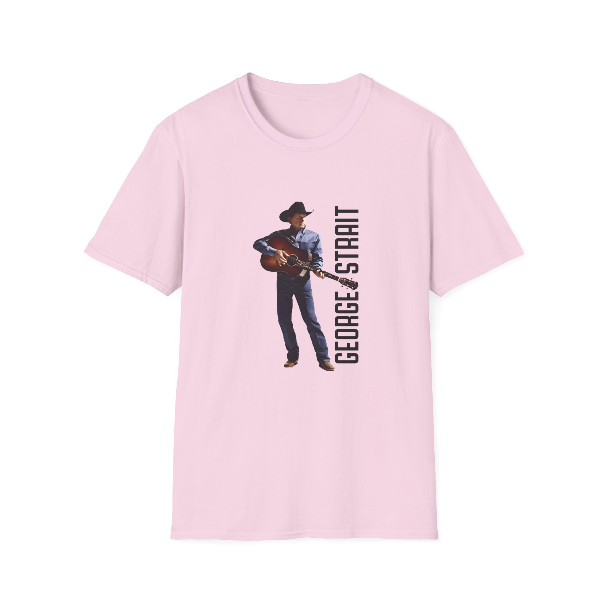 George Strait Heather Denim Silhouette Unisex Softstyle T-Shirt - Image 25
