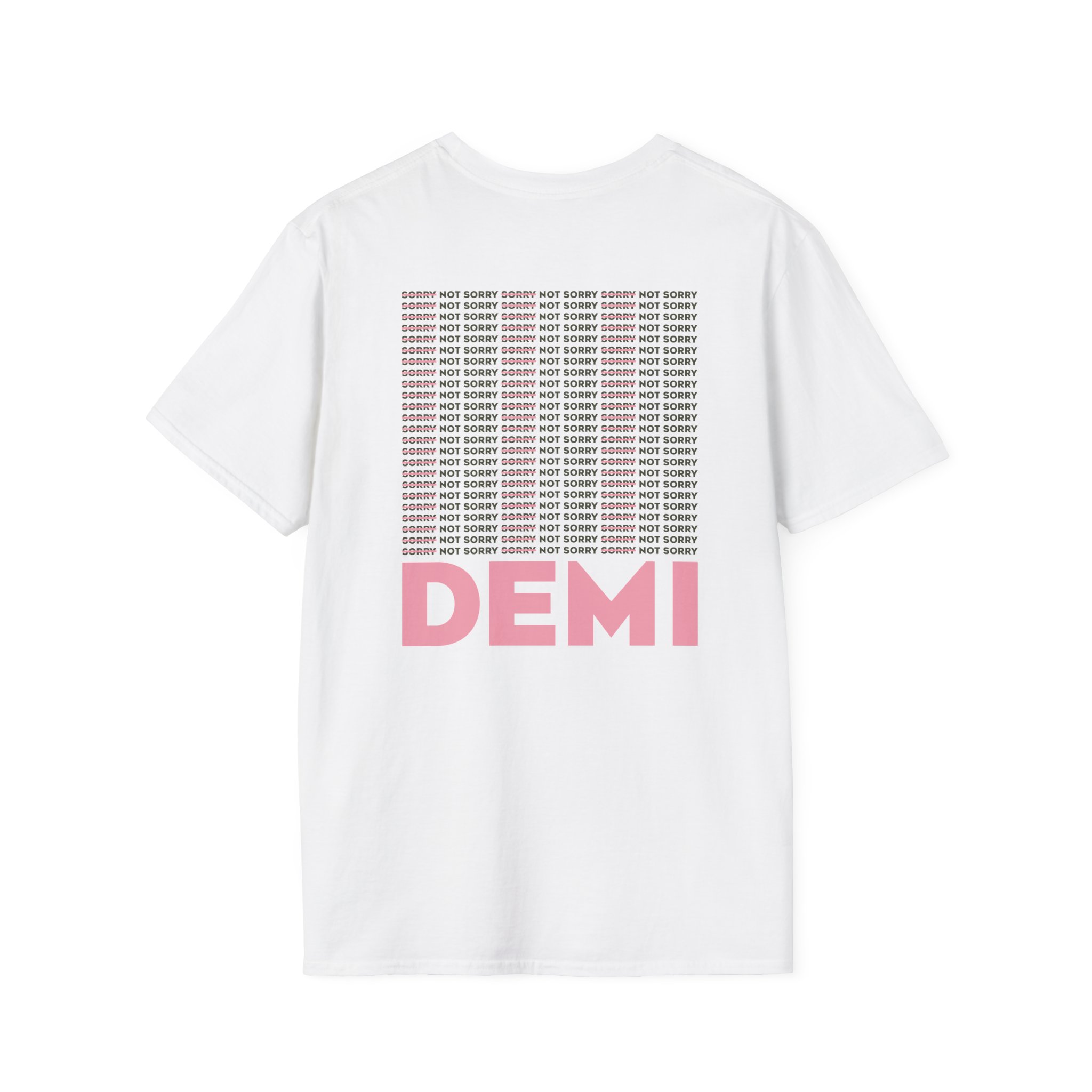 D L Not Sorry Unisex Softstyle T-Shirt - Image 2