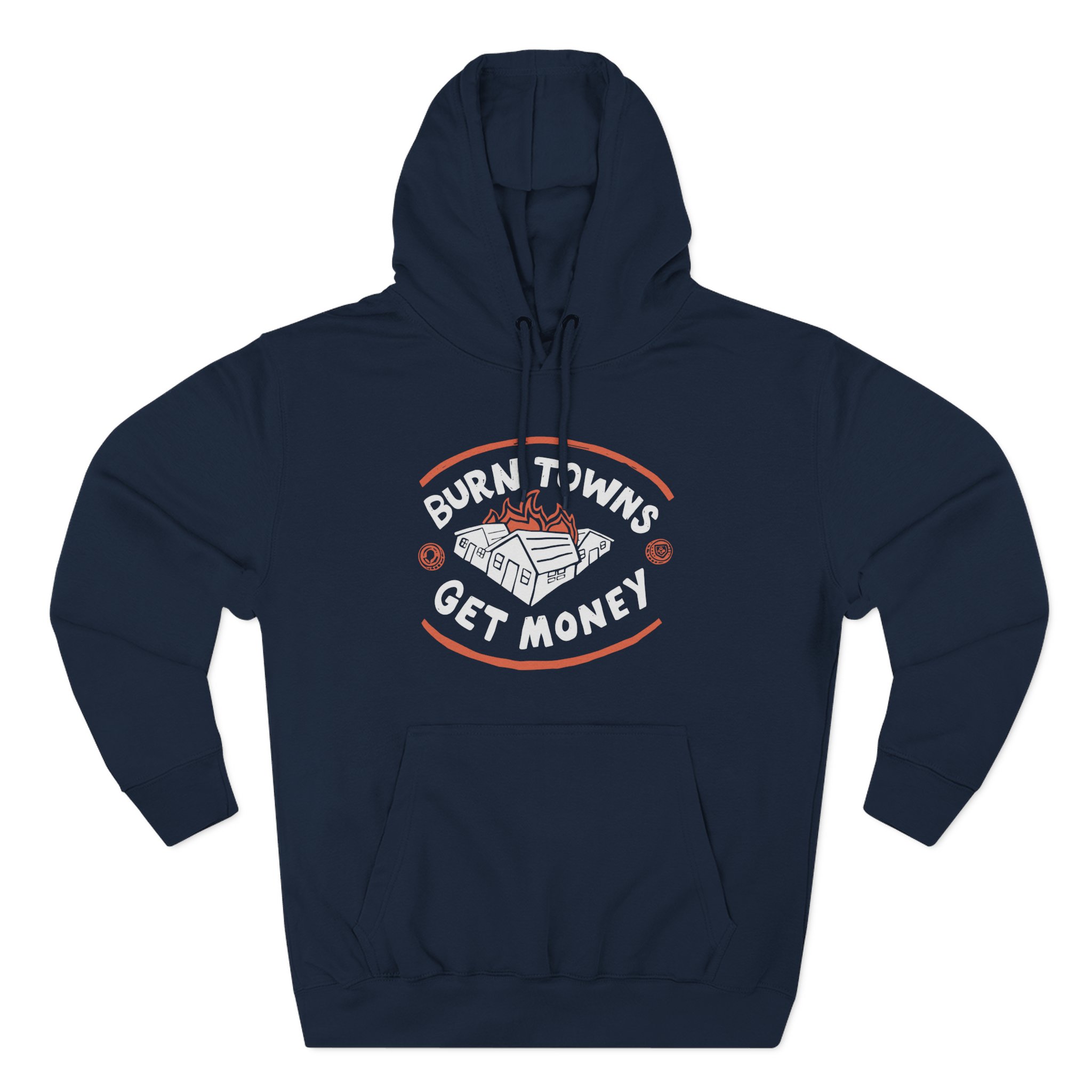 Dropout Burn Towns Get Money Three-Panel Fleece Hoodie - Image 7