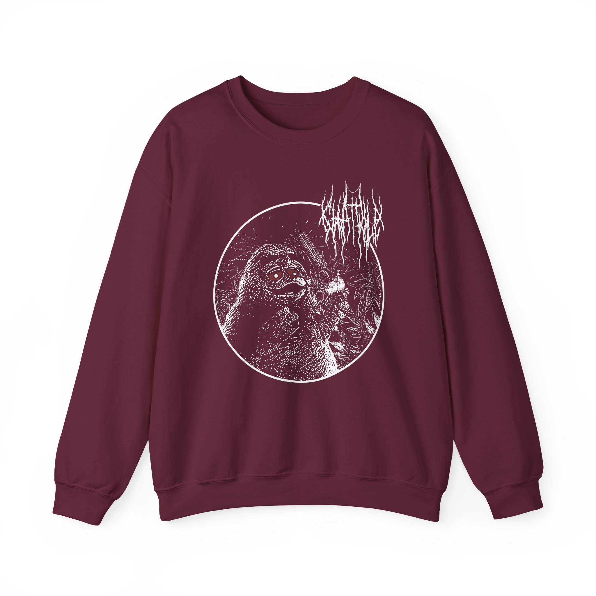 Chat Pile Grim Guy Smoking Weed Unisex Heavy Blend™ Crewneck Sweatshirt - Image 3