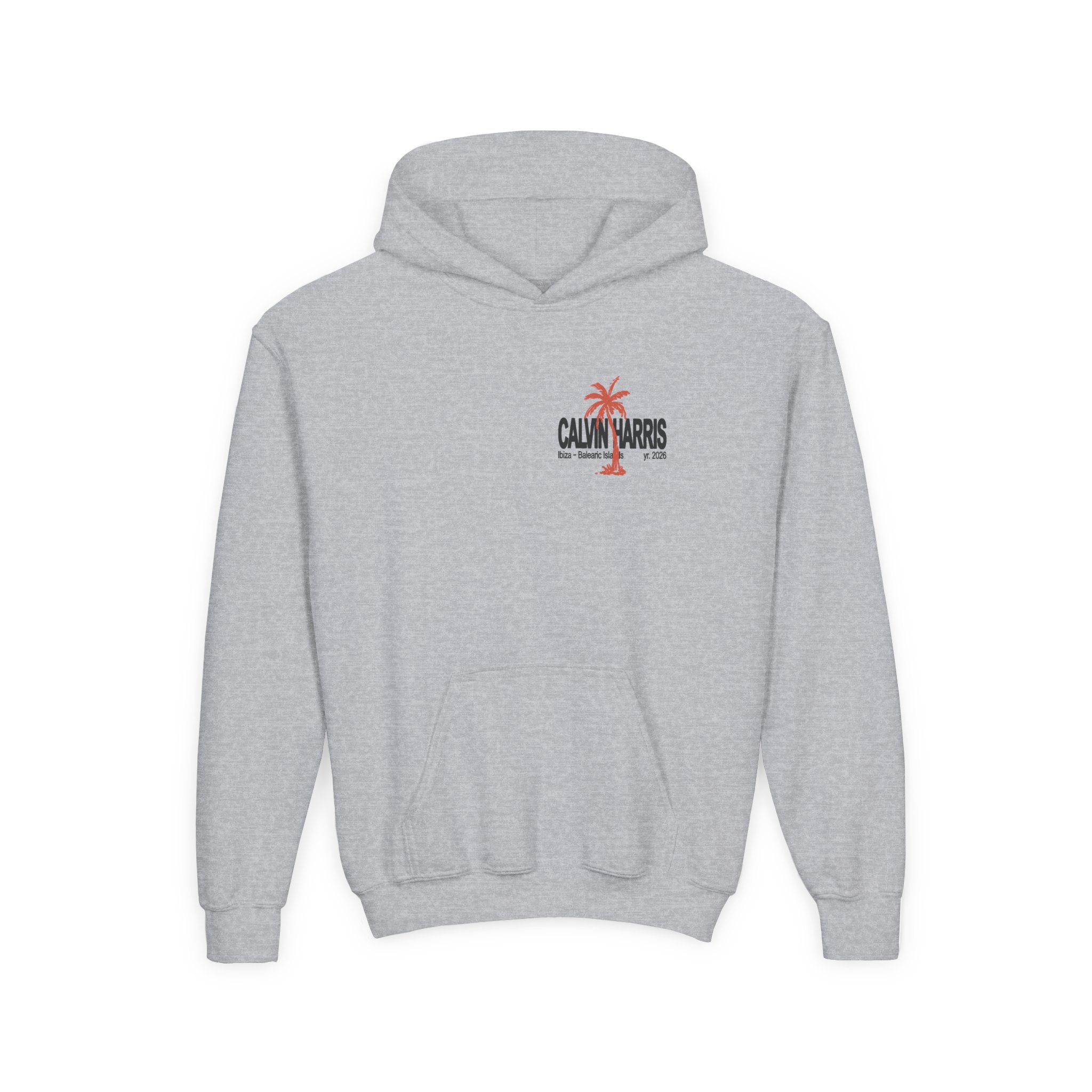 Youth Calvin Harris Ecru Palm Heavy Blend Hooded Sweatshirt - Image 3