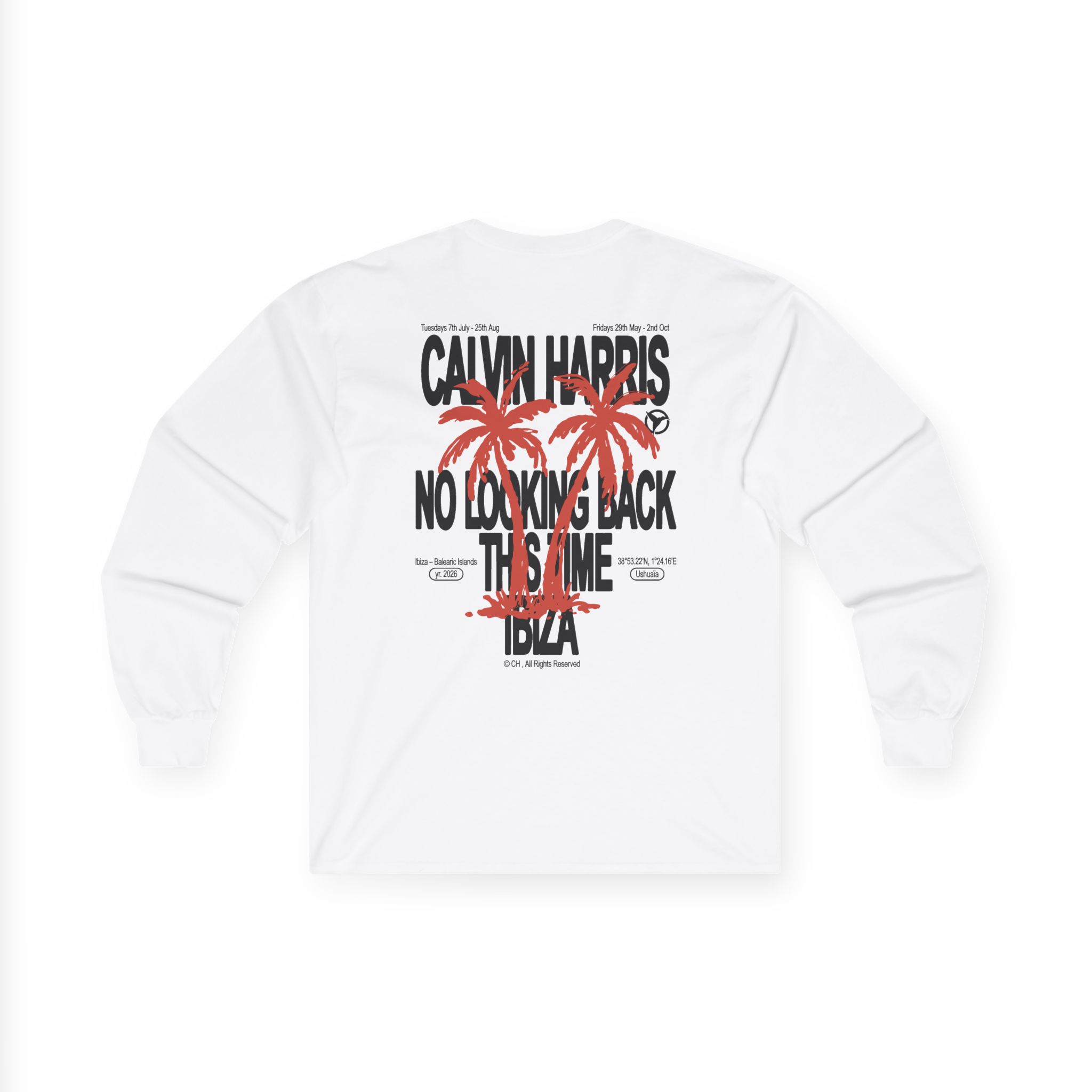Calvin Harris Ecru Palm Unisex Ultra Cotton Long Sleeve Tee - Image 2