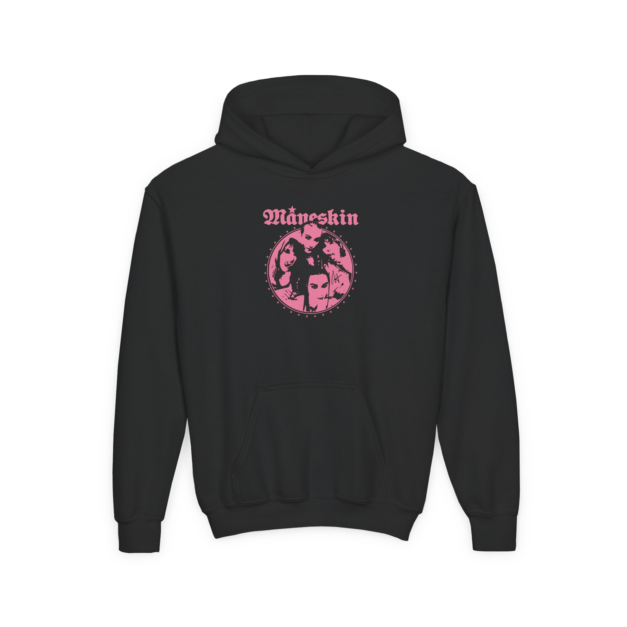 Maneskin Pink Fisheye Band Youth Heavy Blend Hooded Sweatshirt