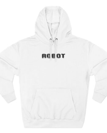Daft Punk Human After All White Robot Three-Panel Fleece Hoodie