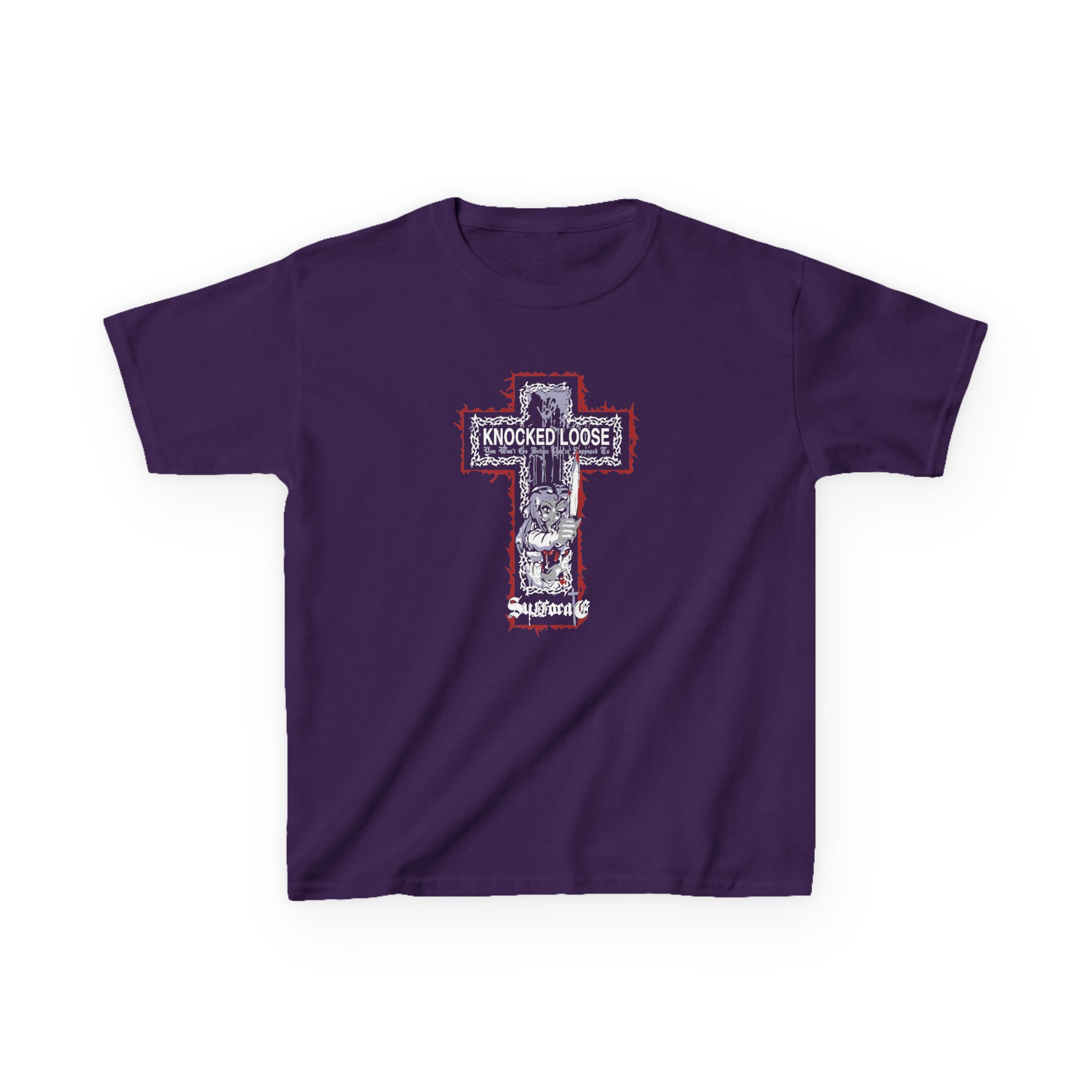 Knocked Loose Girl Knife Suffocate Kids Heavy Cotton™ Tee - Image 15