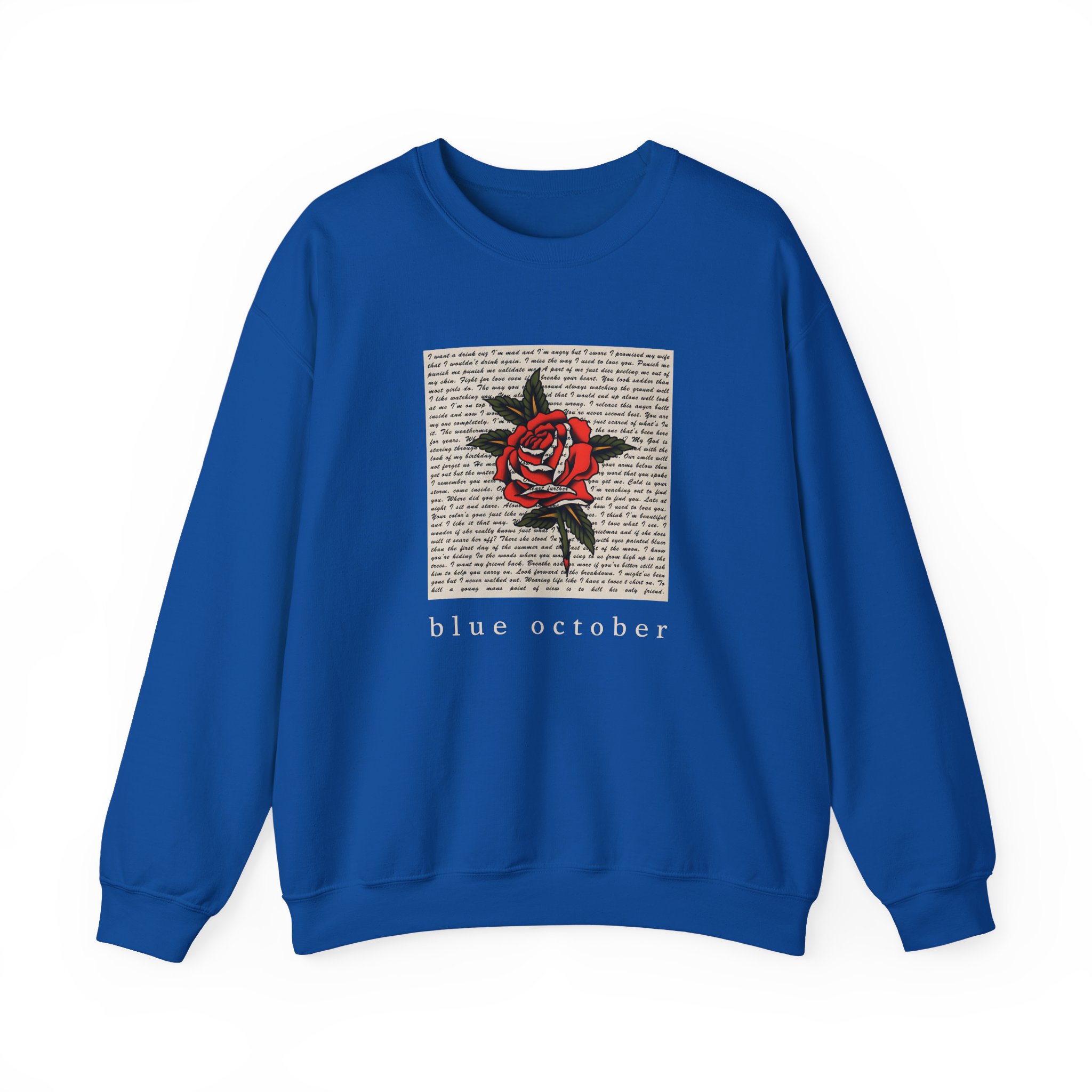 Blue October Rose Lyric Unisex Heavy Blend™ Crewneck Sweatshirt - Image 15