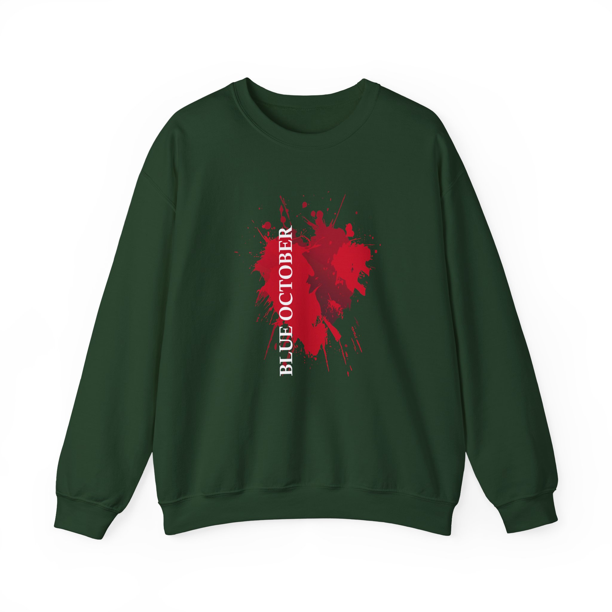 Blue October Splatter Heart Unisex Heavy Blend™ Crewneck Sweatshirt - Image 3