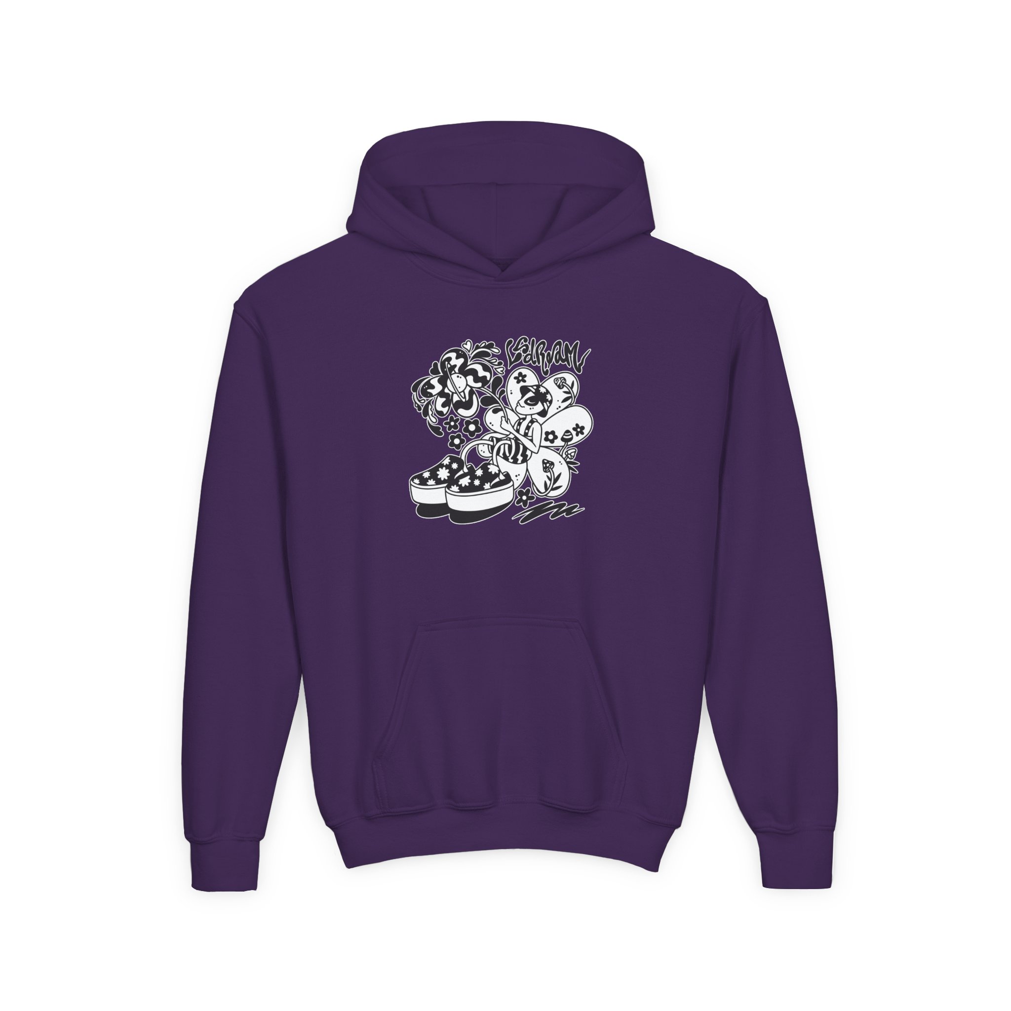 Lsdream Intergalactic Bloomc Youth Heavy Blend Hooded Sweatshirt - Image 9