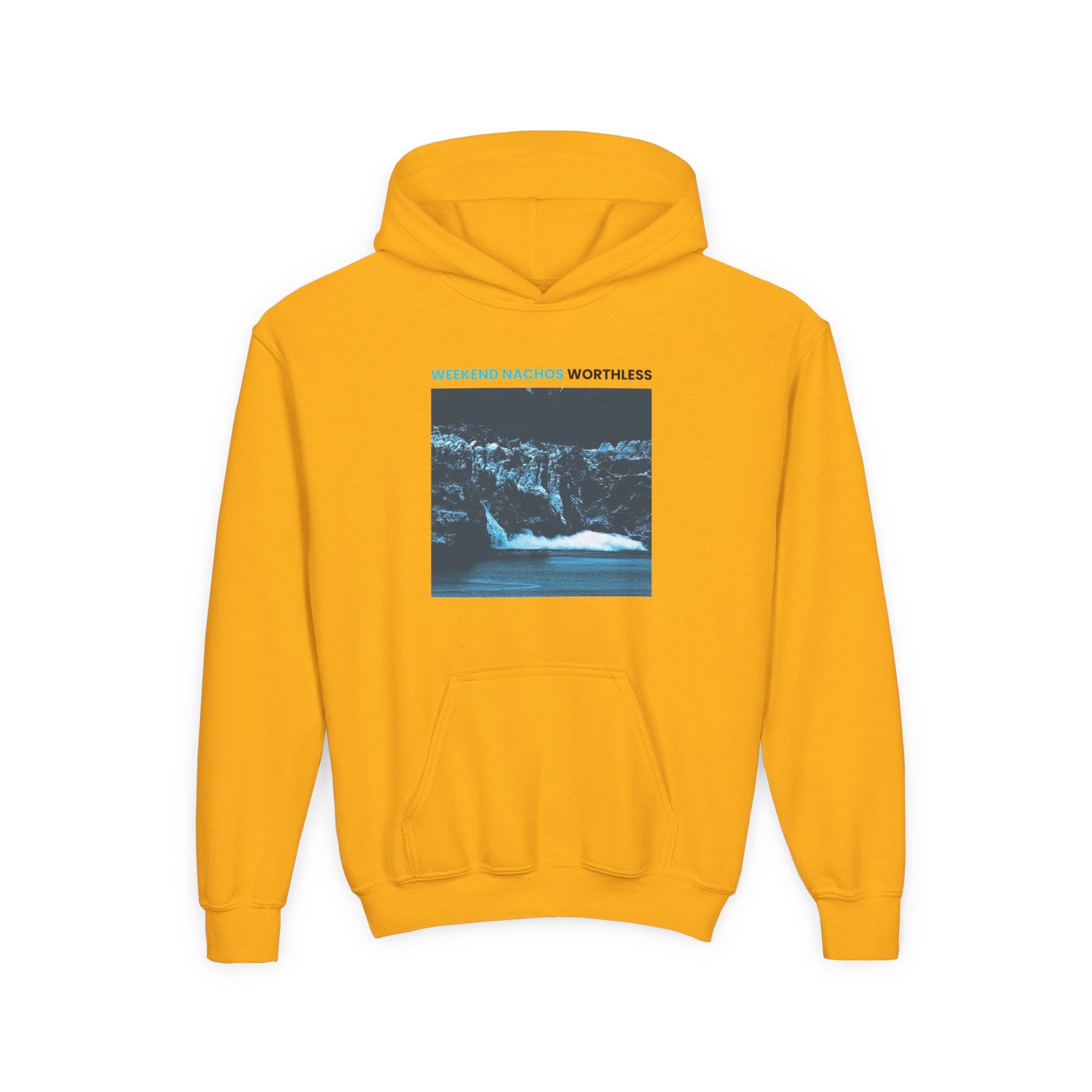 Youth Weekend Nachos Worthless Heavy Blend Hooded Sweatshirt - Image 3