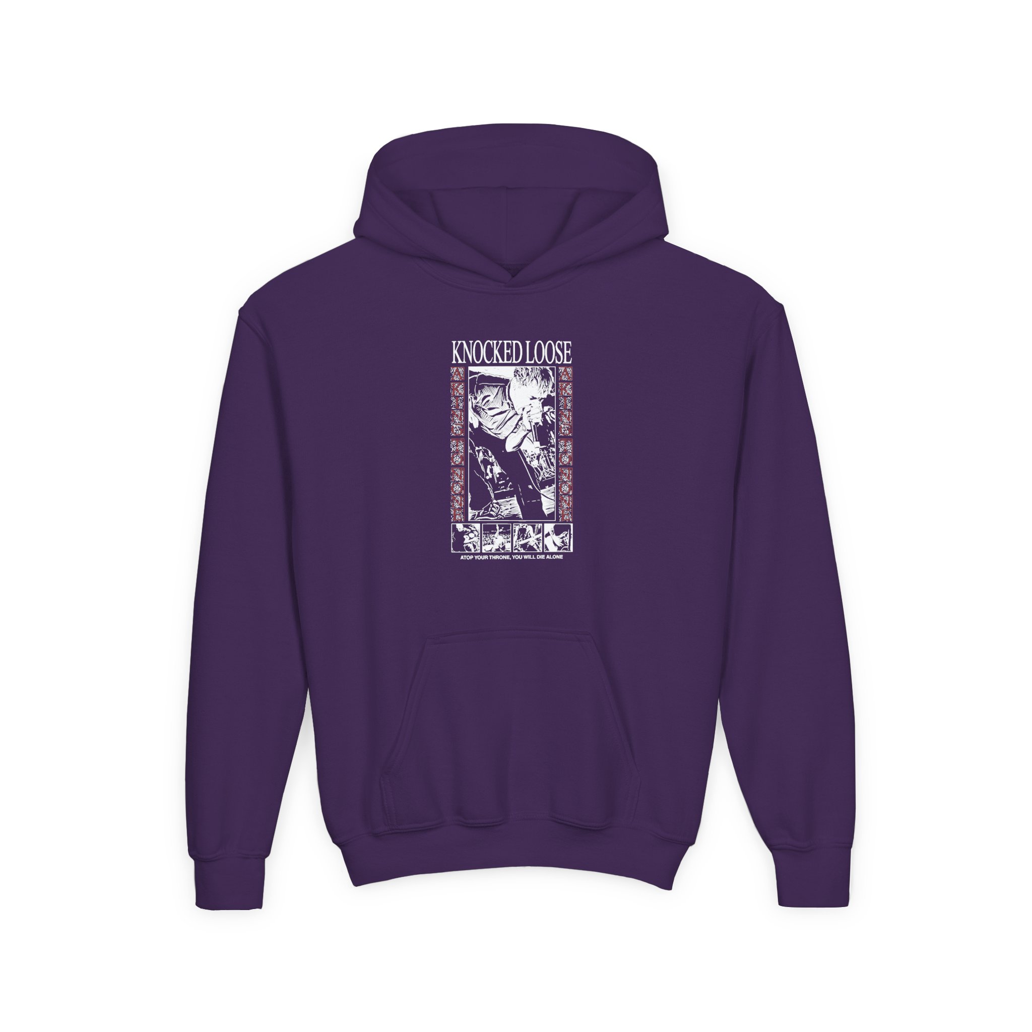 Knocked Loose Atop Your Throne Youth Heavy Blend Hooded Sweatshirt - Image 5
