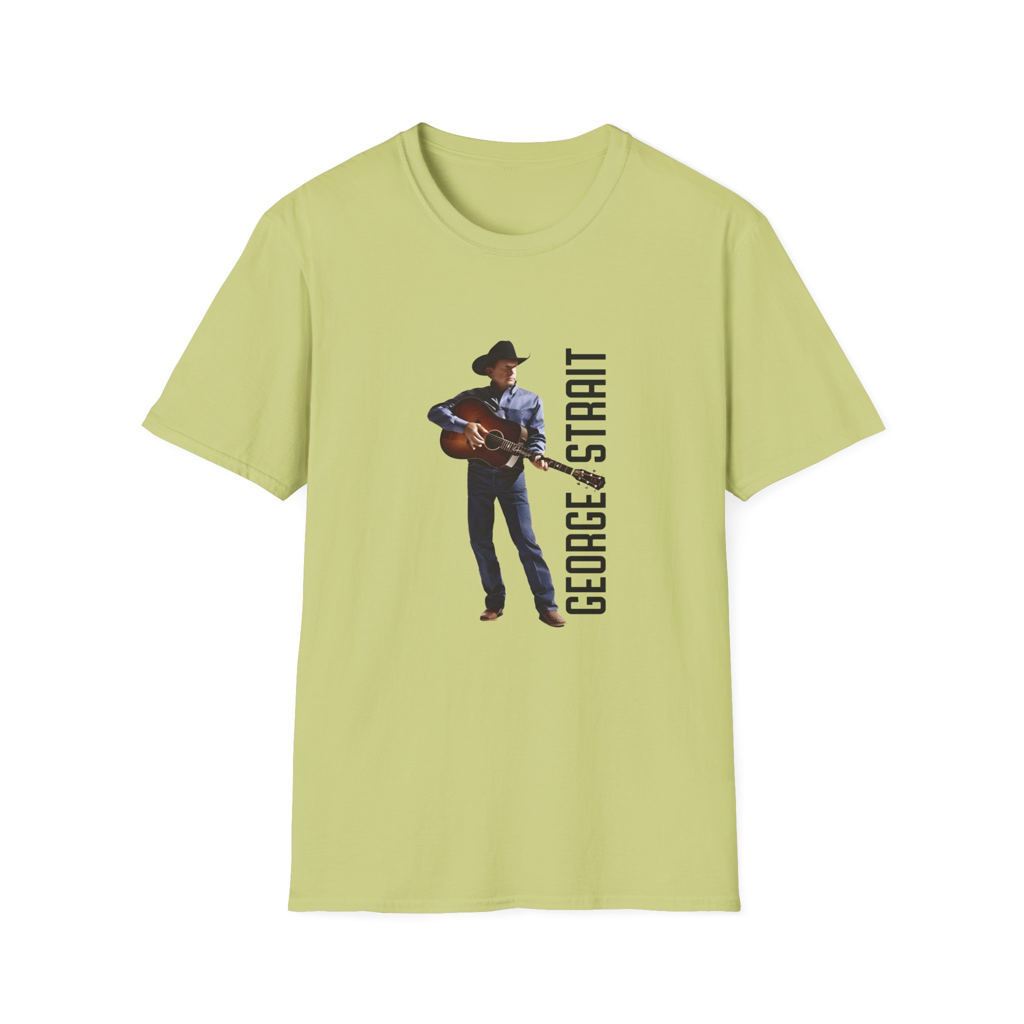 George Strait Heather Denim Silhouette Unisex Softstyle T-Shirt - Image 13