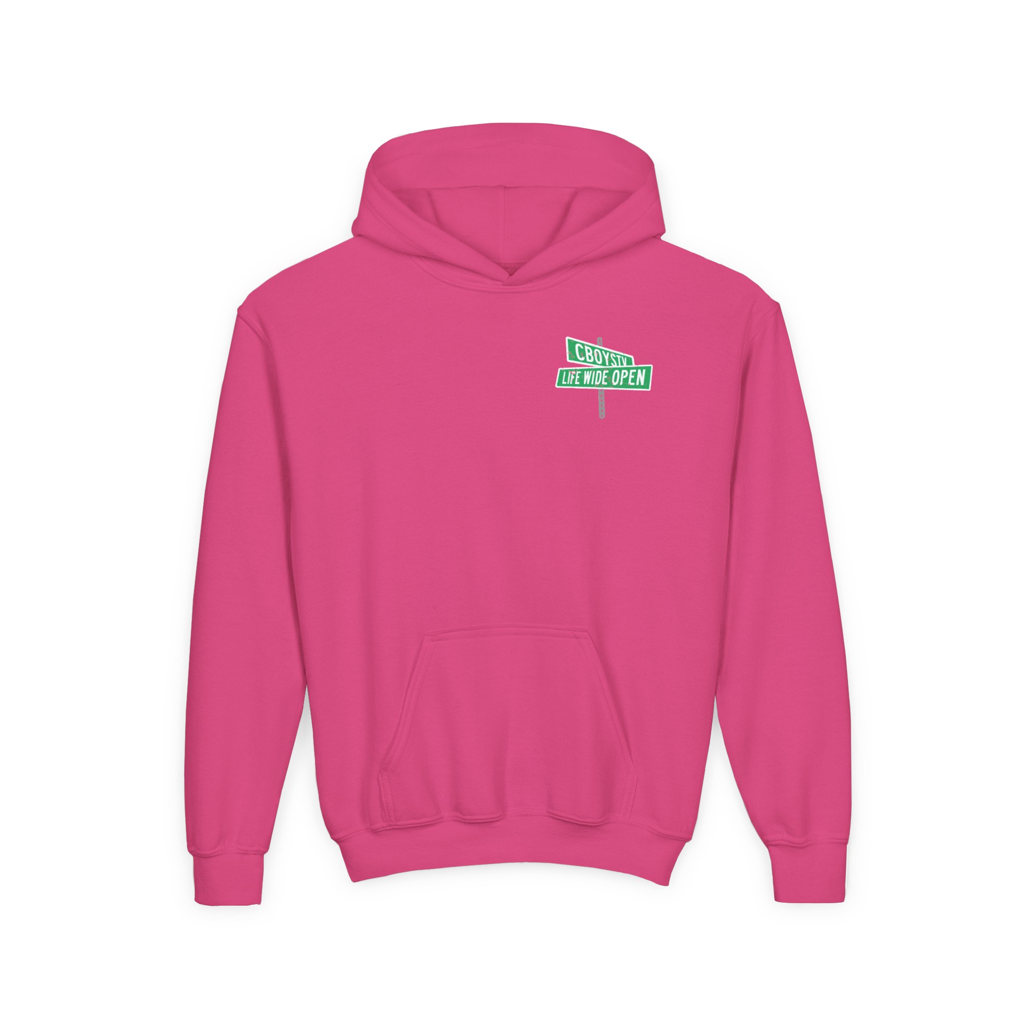 Cboystv Street Sign Youth Heavy Blend Hooded Sweatshirt - Image 11