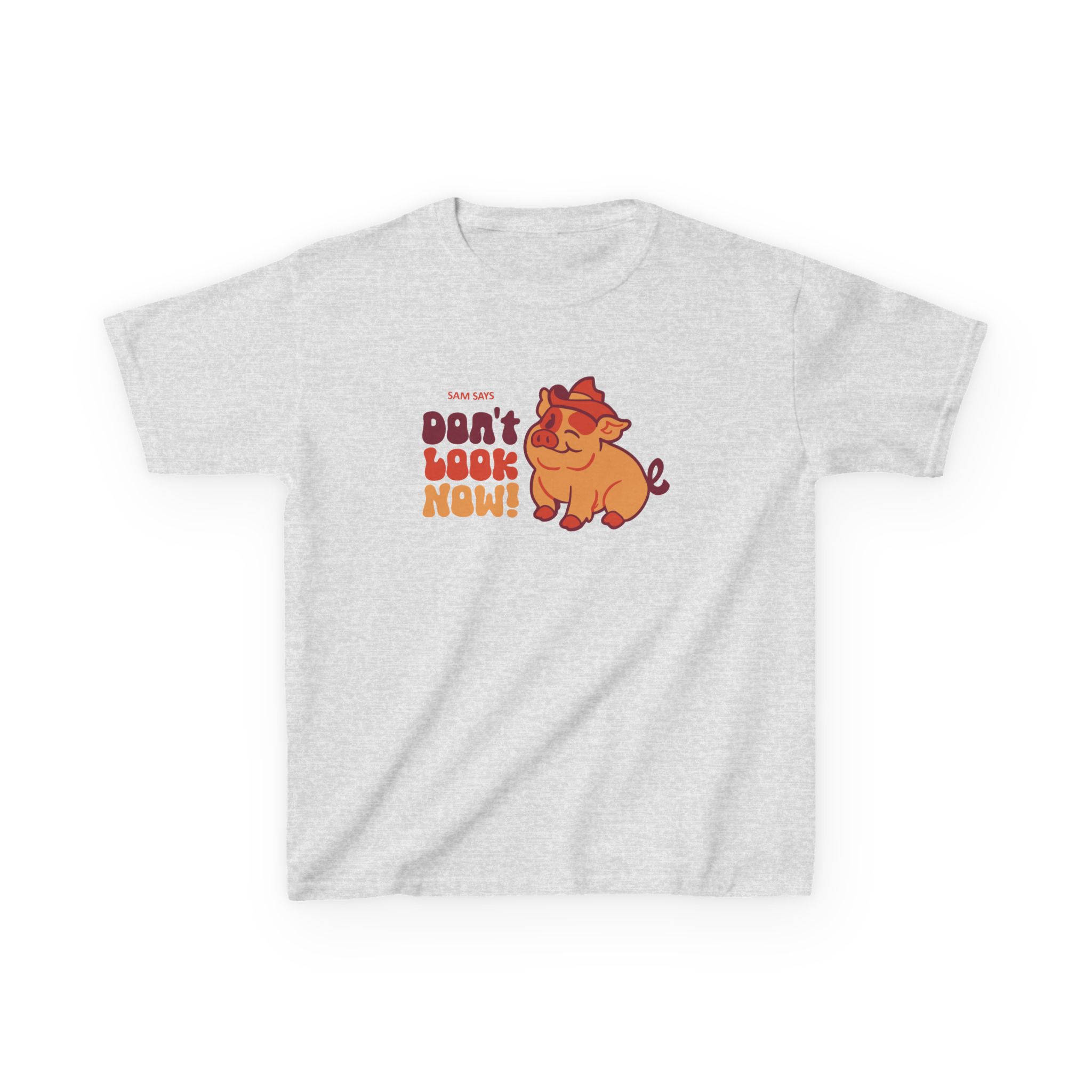 Dropout Sam Says Don't Look Now Kids Heavy Cotton™ Tee - Image 3
