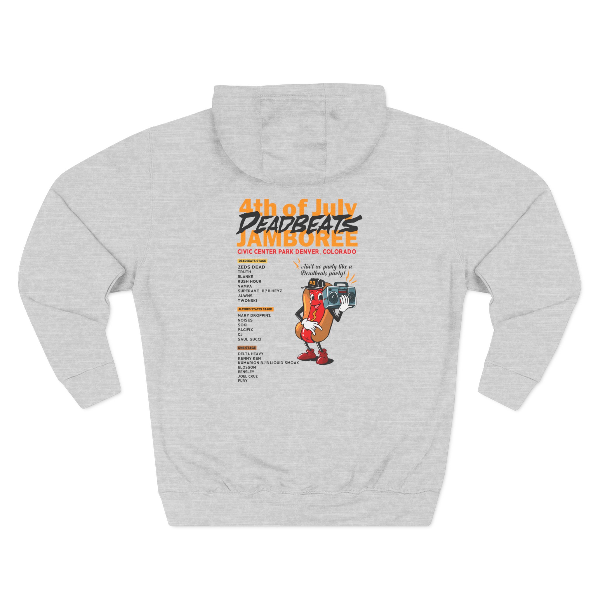 Deadbeats Jamboree Hot Dog Three-Panel Fleece Hoodie - Image 4