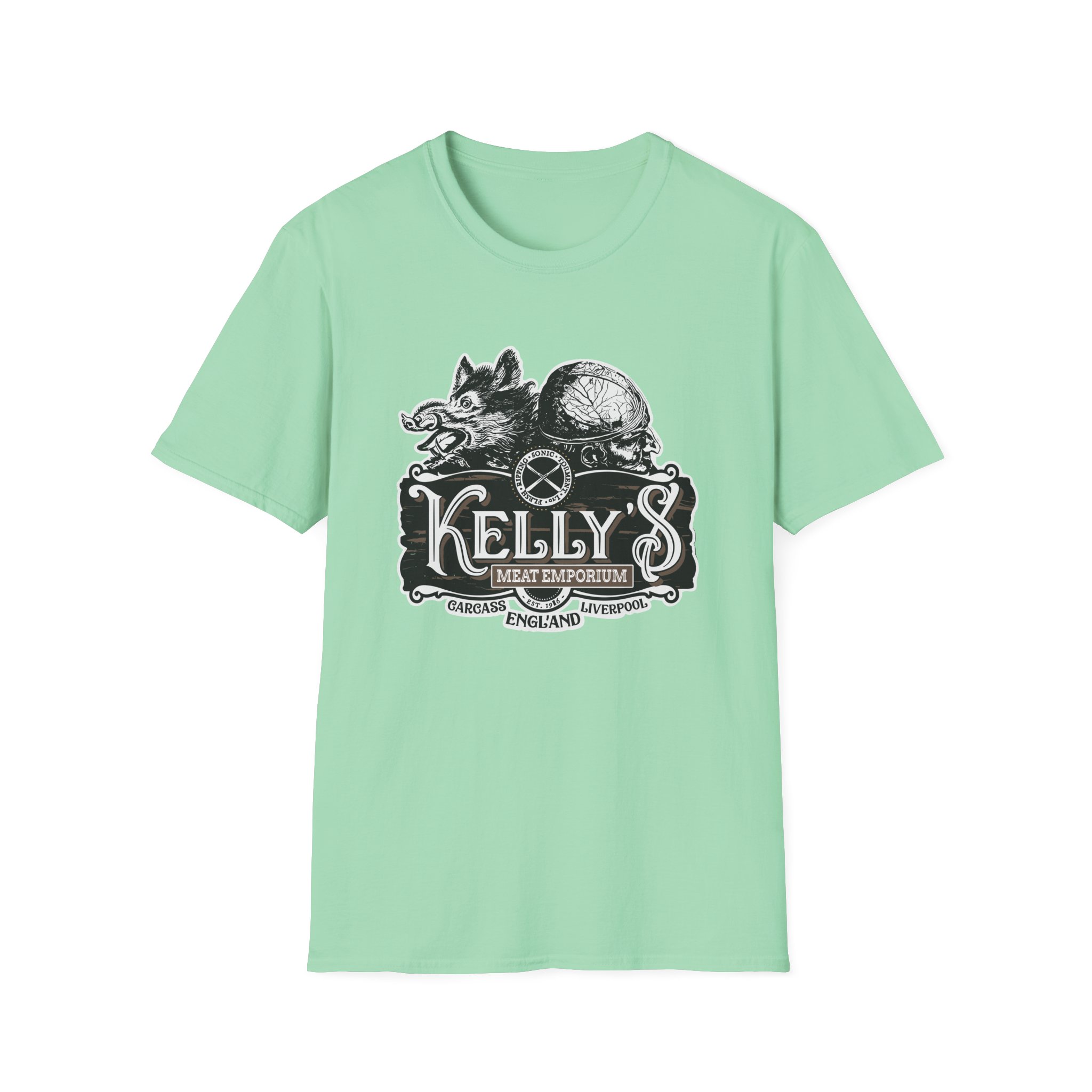 Carcass Kelly's Meat Emporium Unisex Softstyle T-Shirt - Image 23