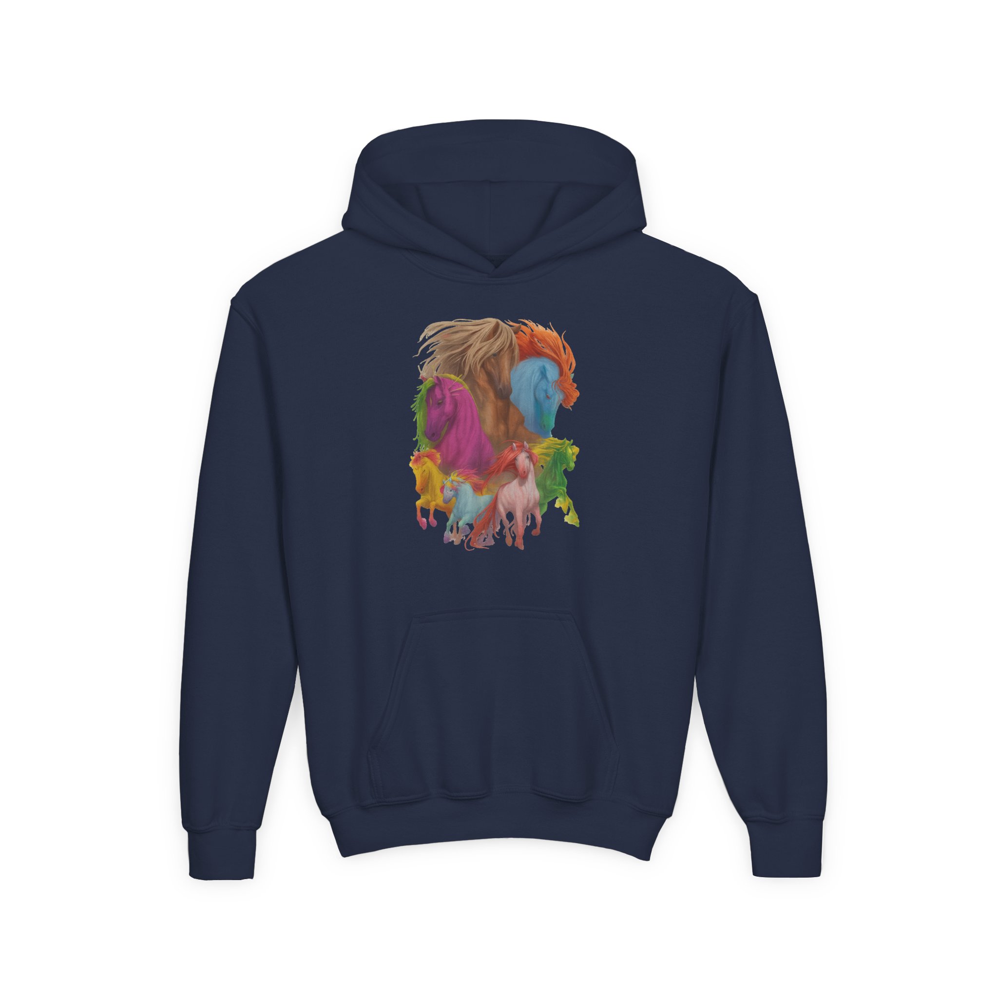 Dropout Dimension 20 The Seven Magic Horse Youth Heavy Blend Hooded Sweatshirt - Image 7