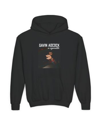 Gavin Adcock a Cigarette Black Photo Youth Heavy Blend Hooded Sweatshirt