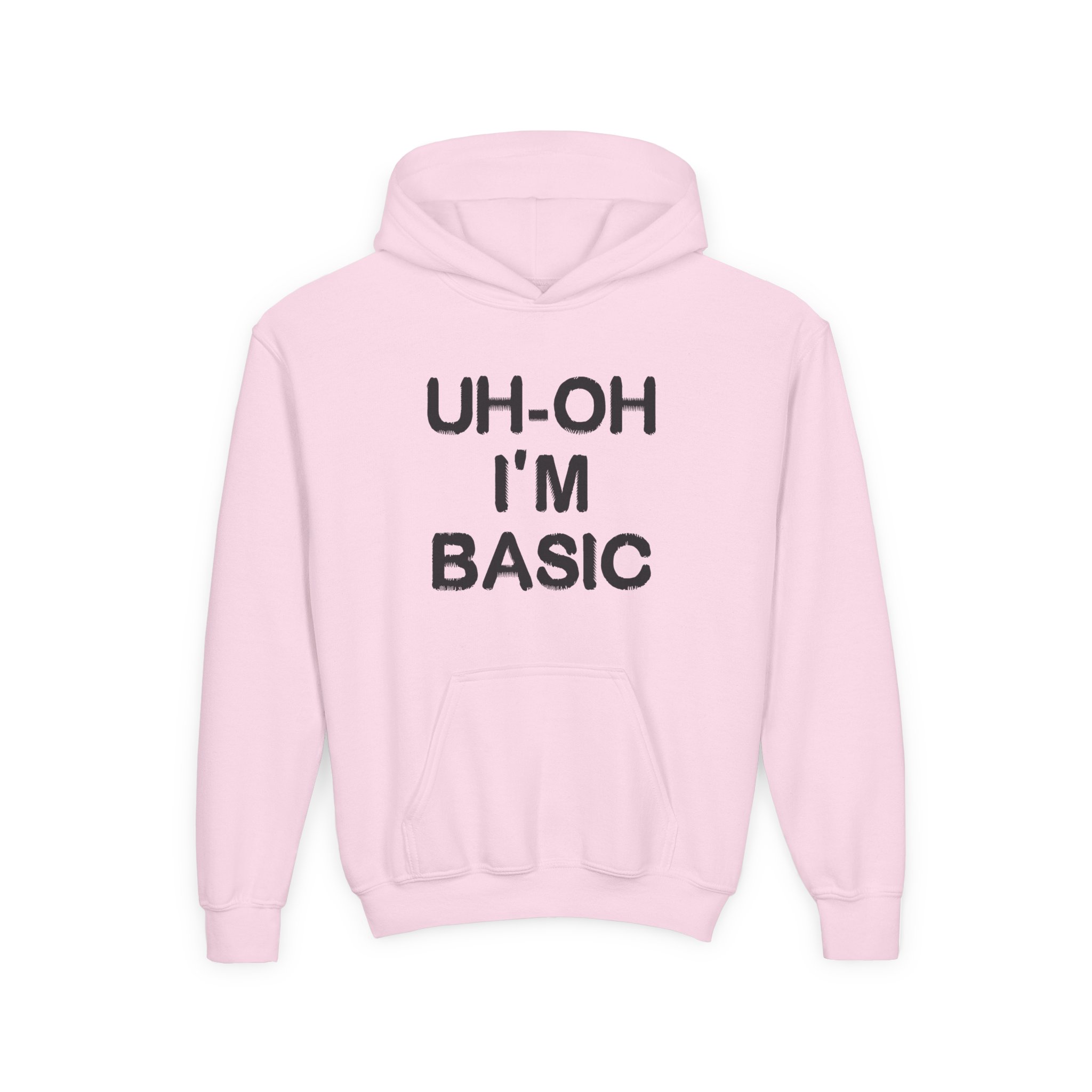 Djo Uh-oh I'm Basic Youth Heavy Blend Hooded Sweatshirt - Image 9