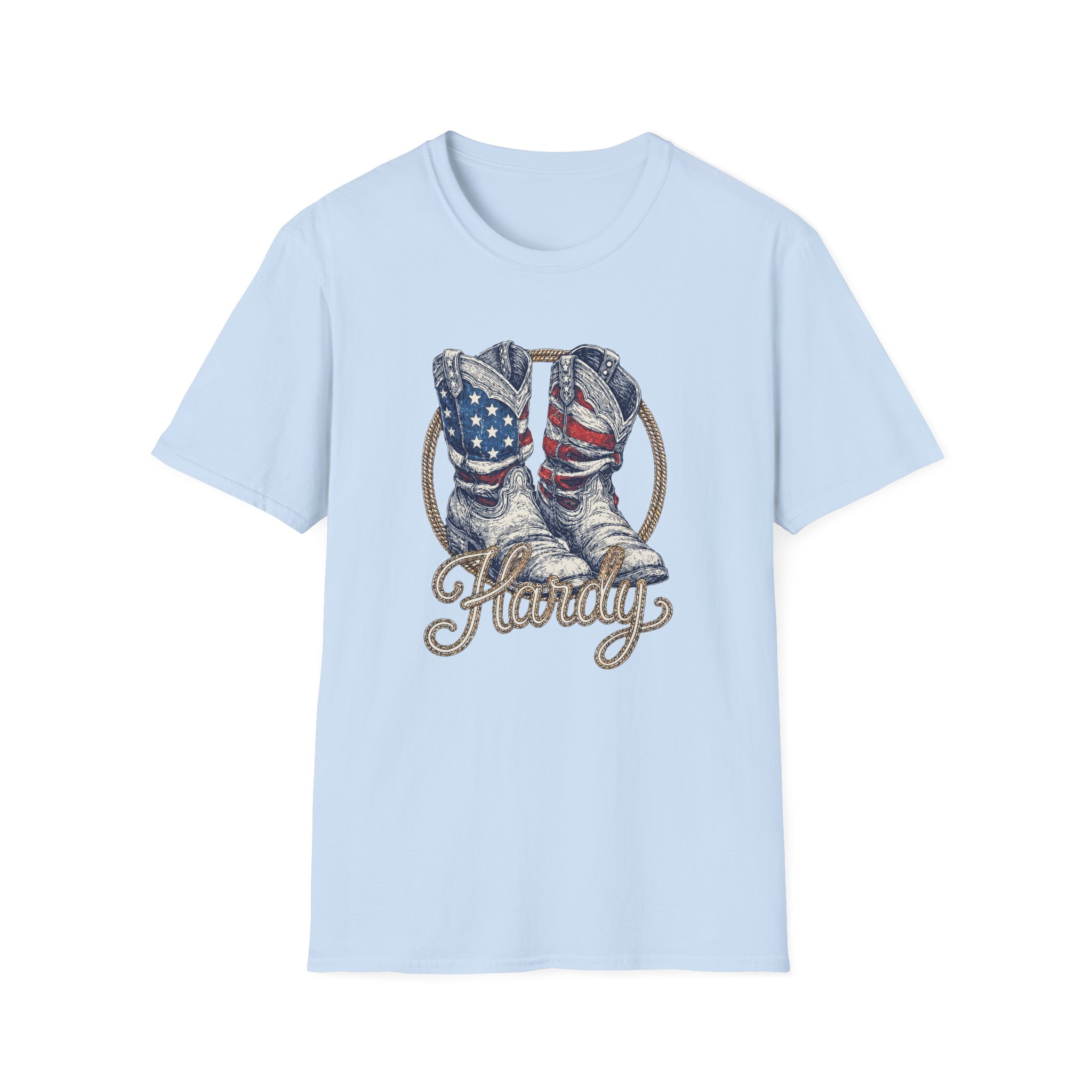 Hd Boots Americana Ringer Unisex Softstyle T-Shirt - Image 21