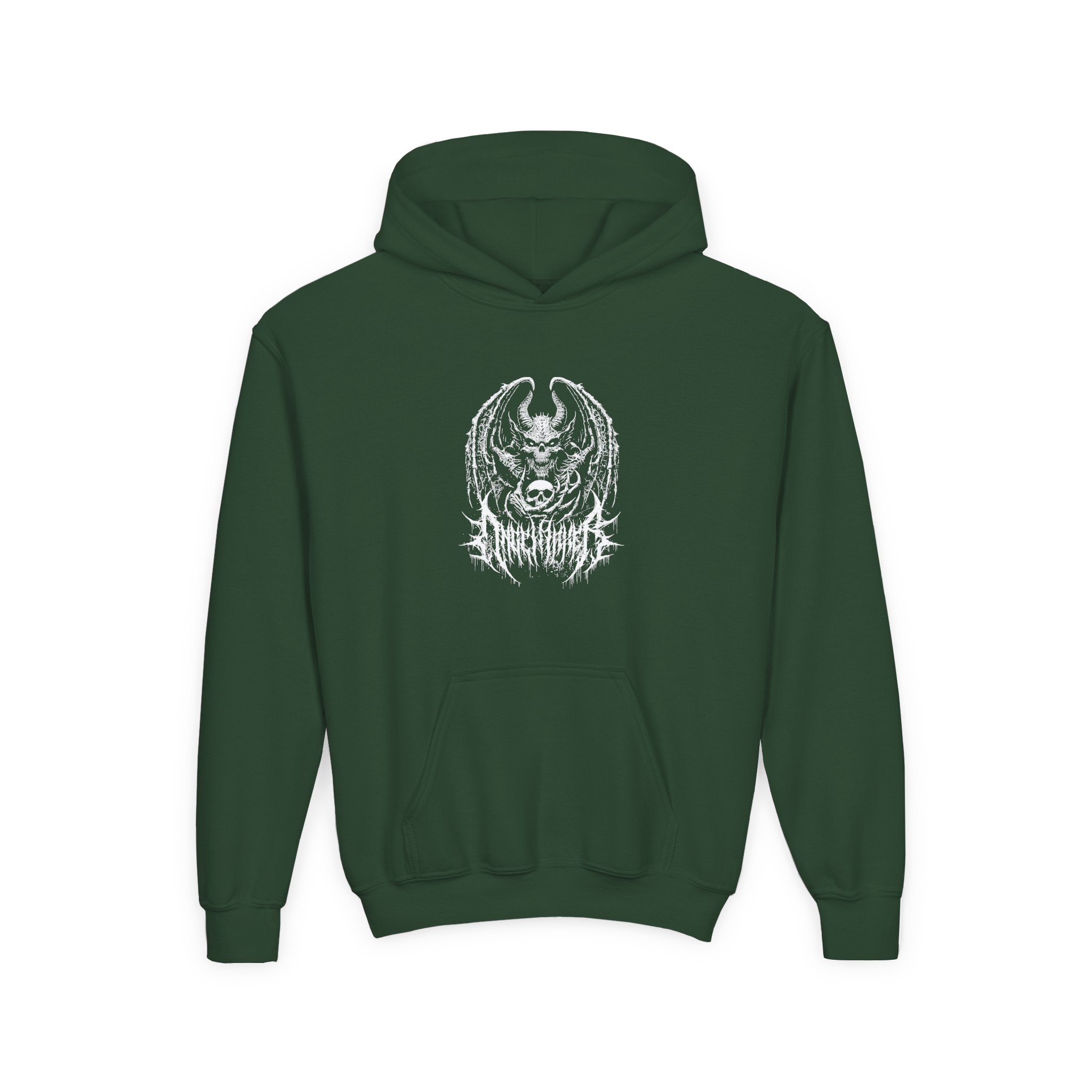 Angelmaker Grim Bat Youth Heavy Blend Hooded Sweatshirt - Image 5