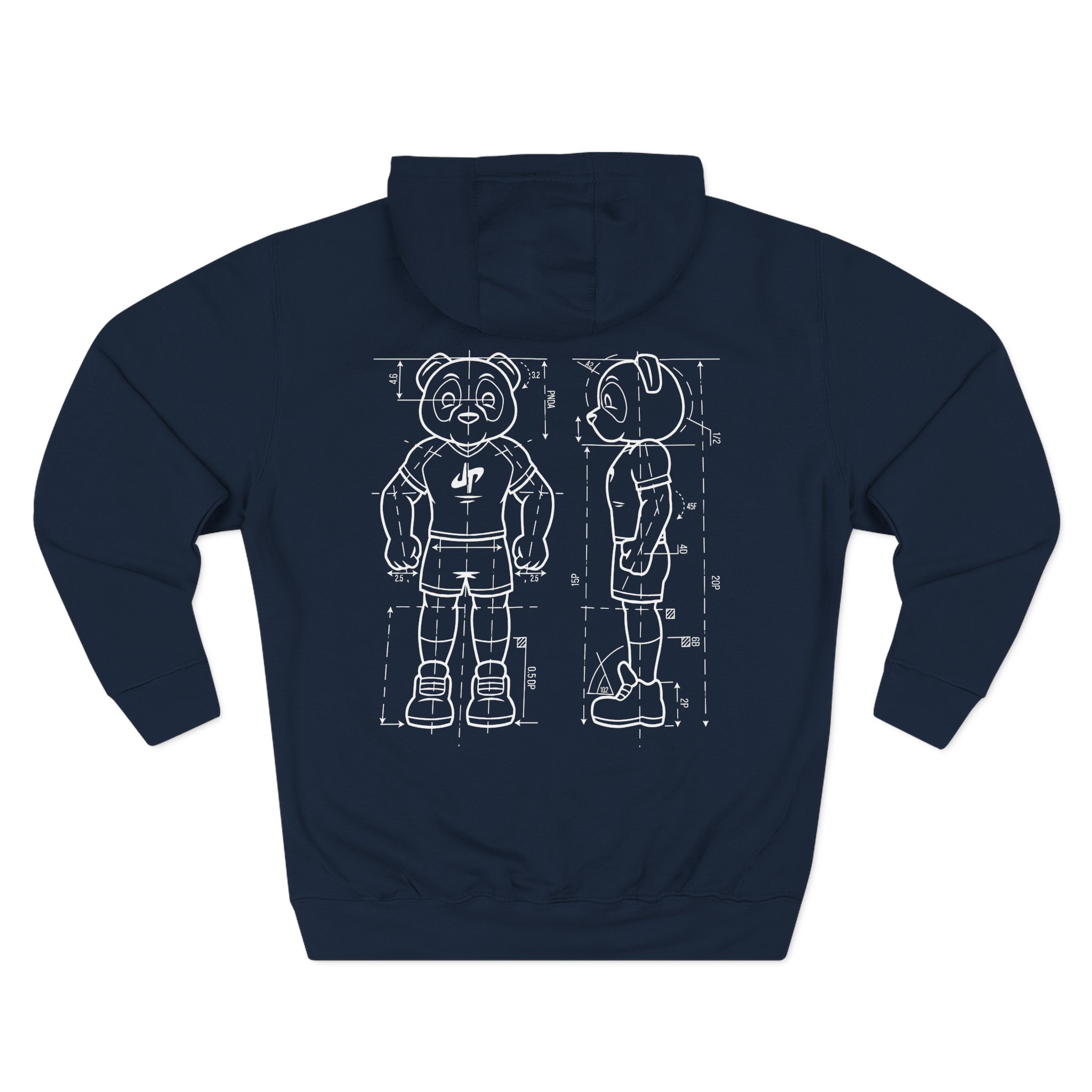 Dude Perfect Blueprint Panda Three-Panel Fleece Hoodie - Image 12