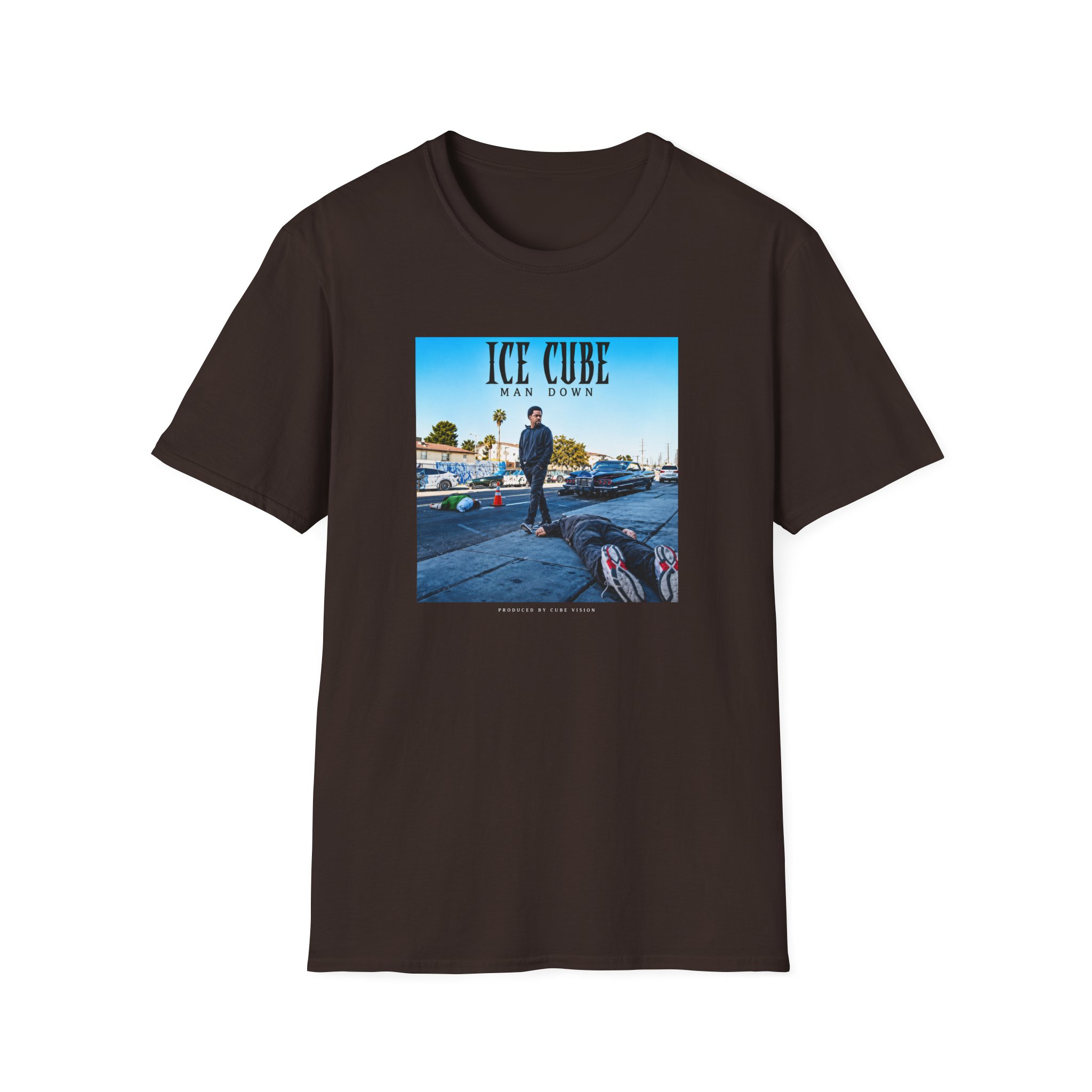 Ice Cube Man Down Street Unisex Softstyle T-Shirt - Image 3