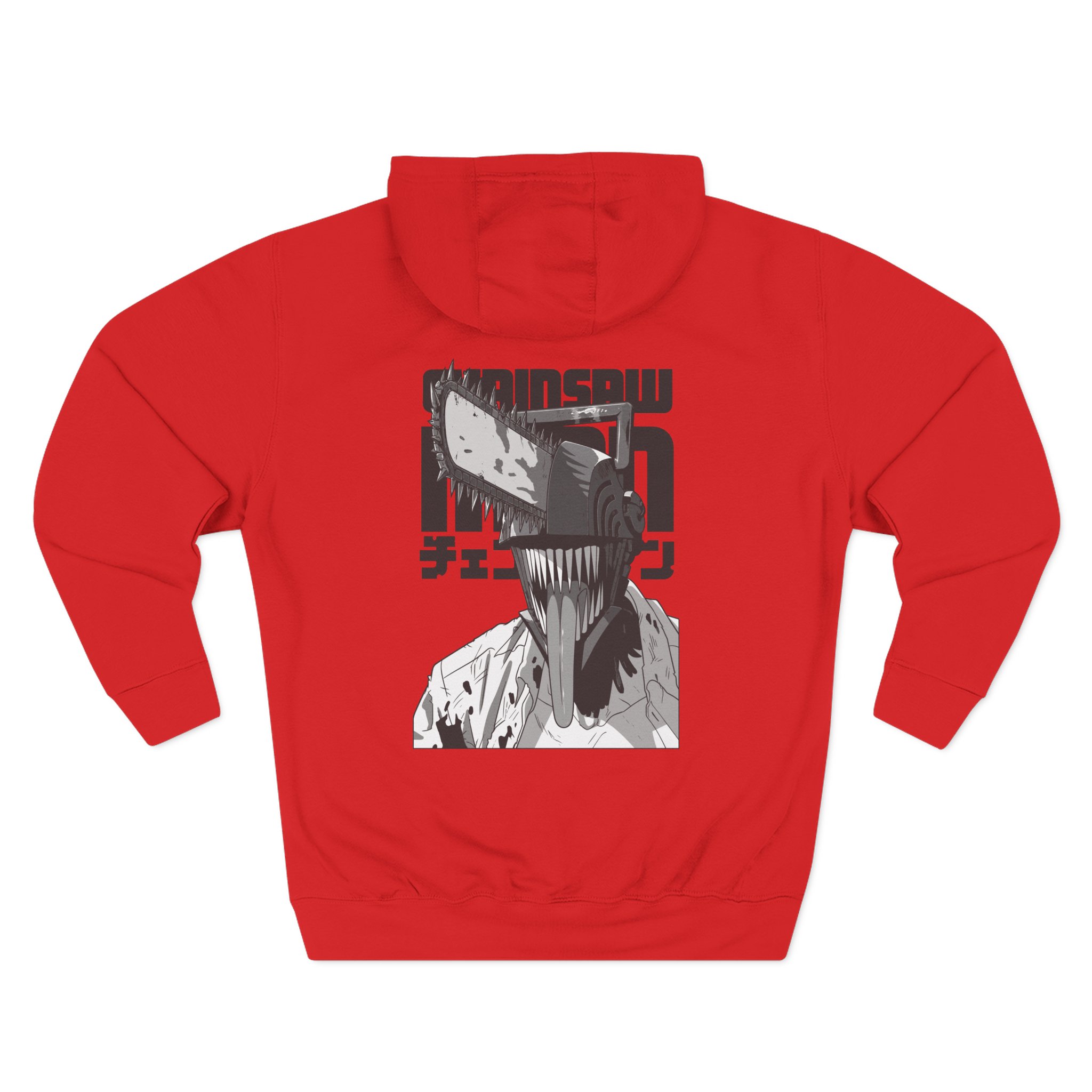 Chainsaw Man Bordeaux Smile Three-Panel Fleece Hoodie - Image 2