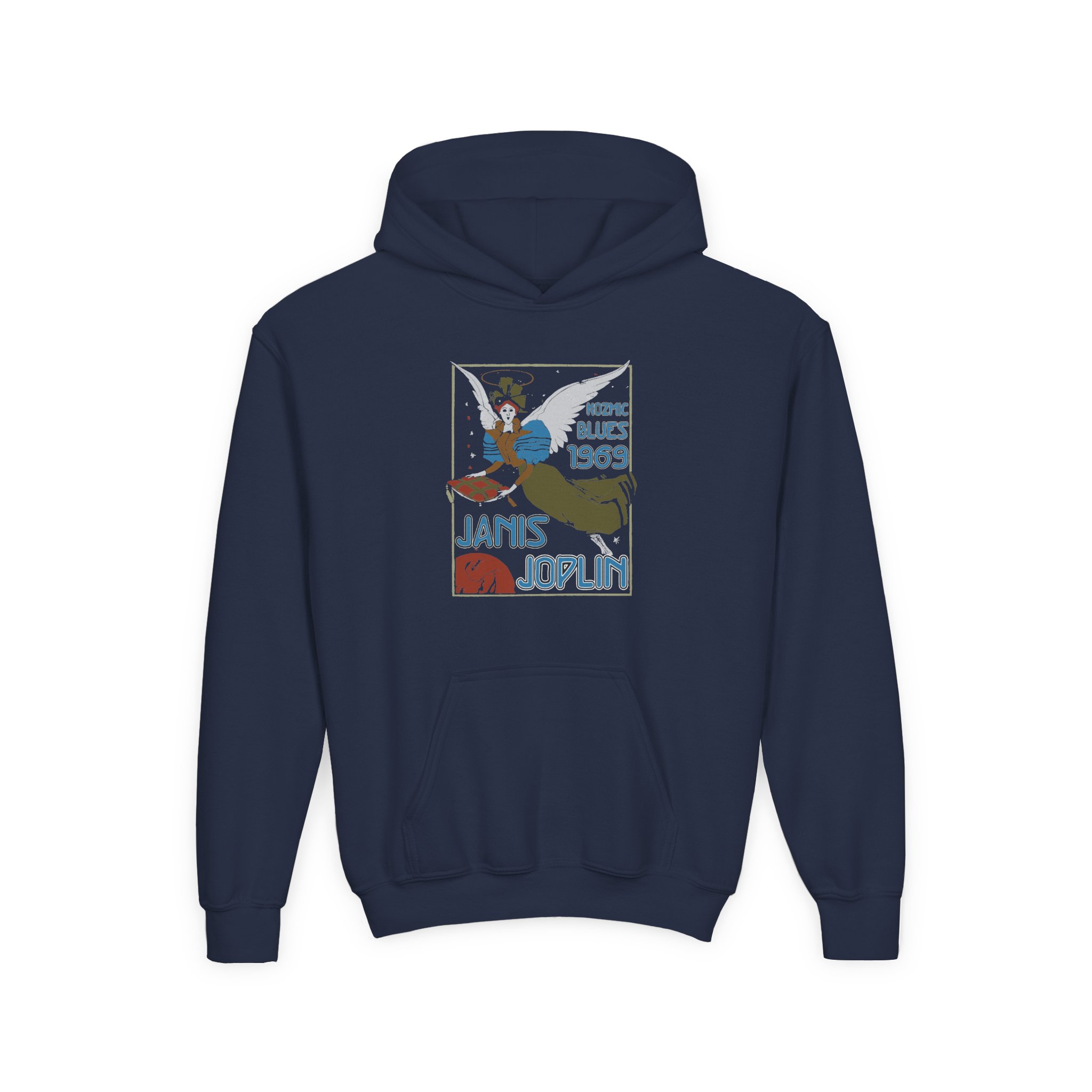 Janis Joplin Kozmic Blues 1969 Youth Heavy Blend Hooded Sweatshirt - Image 3