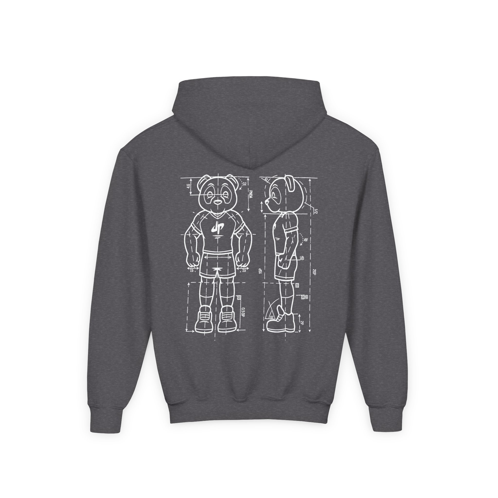 Dude Perfect Blueprint Panda Youth Heavy Blend Hooded Sweatshirt - Image 10