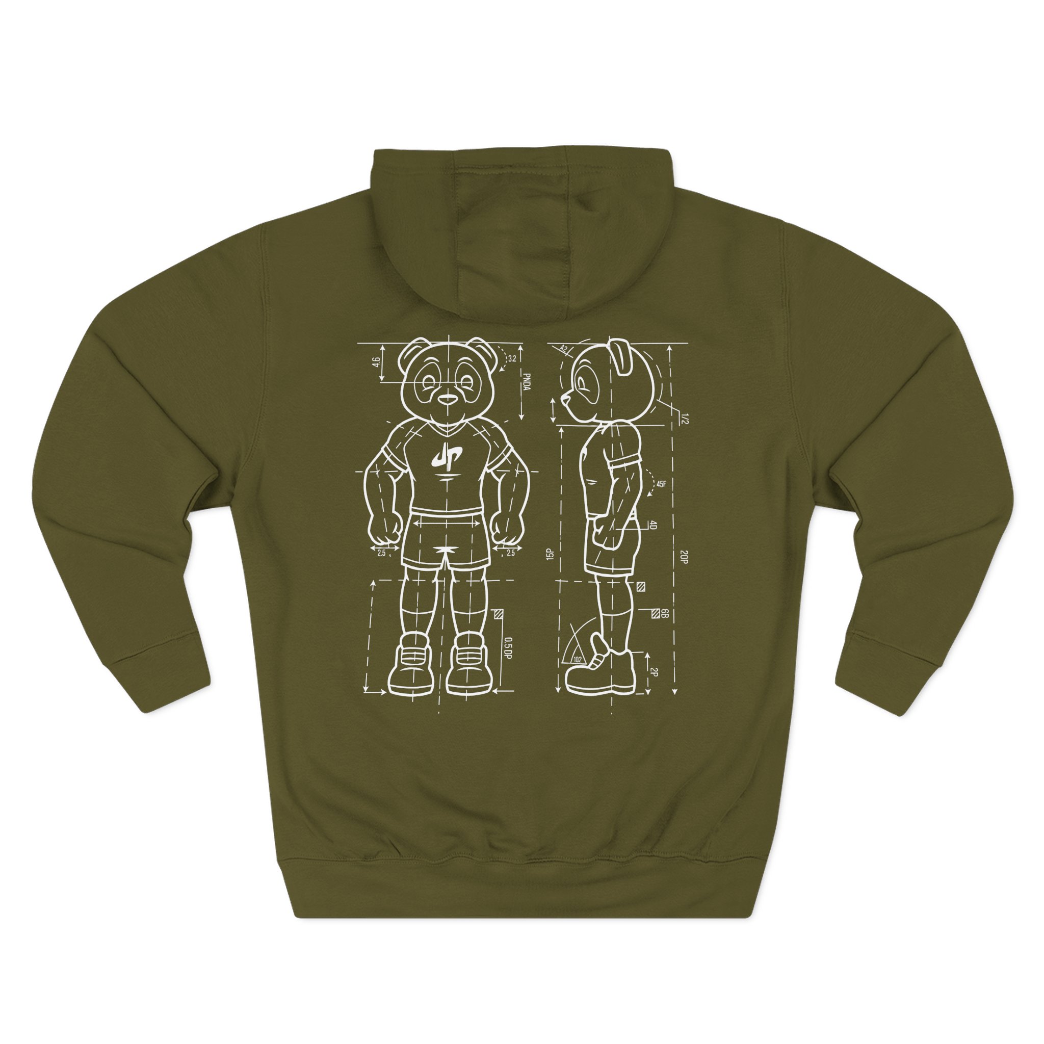 Dude Perfect Blueprint Panda Three-Panel Fleece Hoodie - Image 6