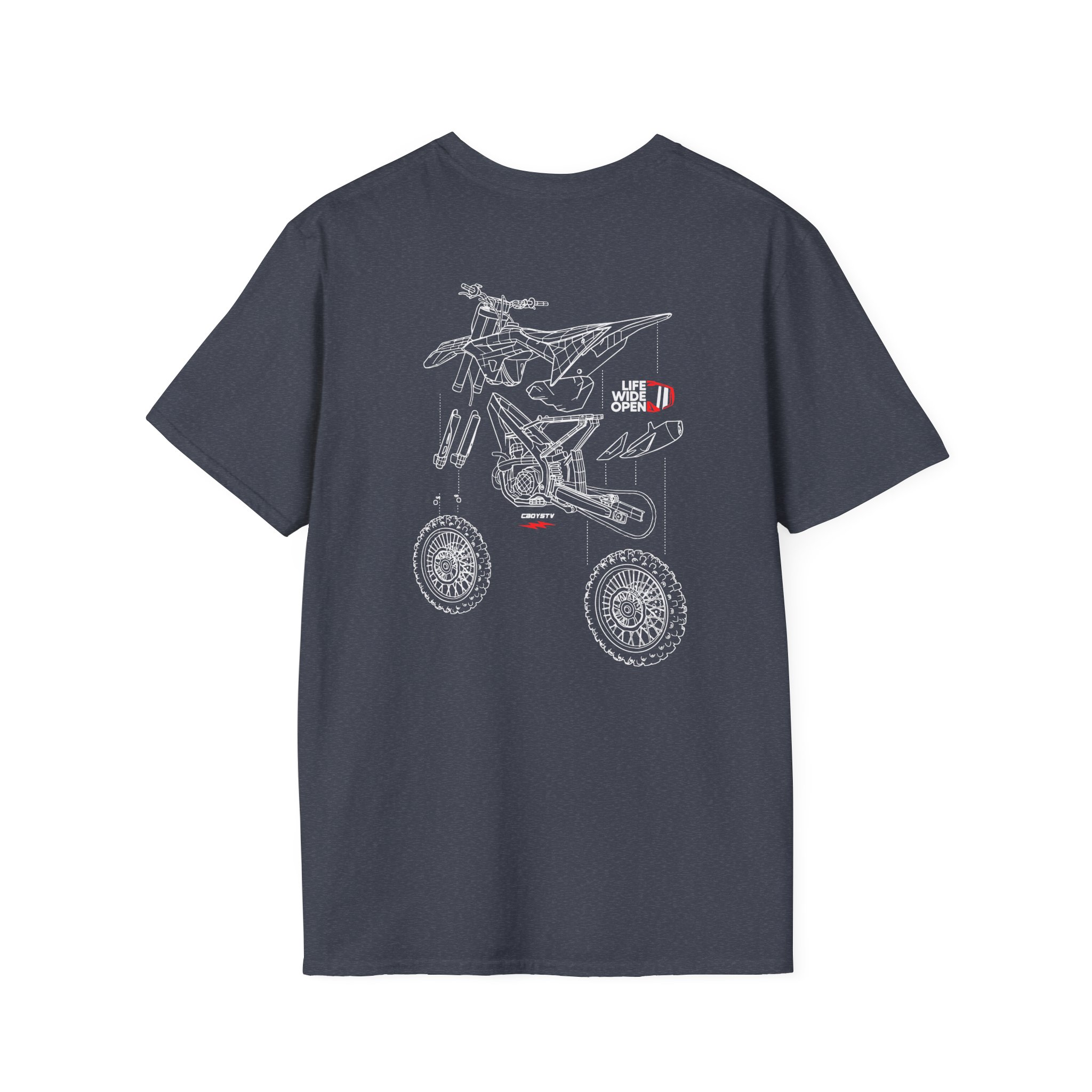 Cboystv Dirtbike Blowup Unisex Softstyle T-Shirt - Image 22