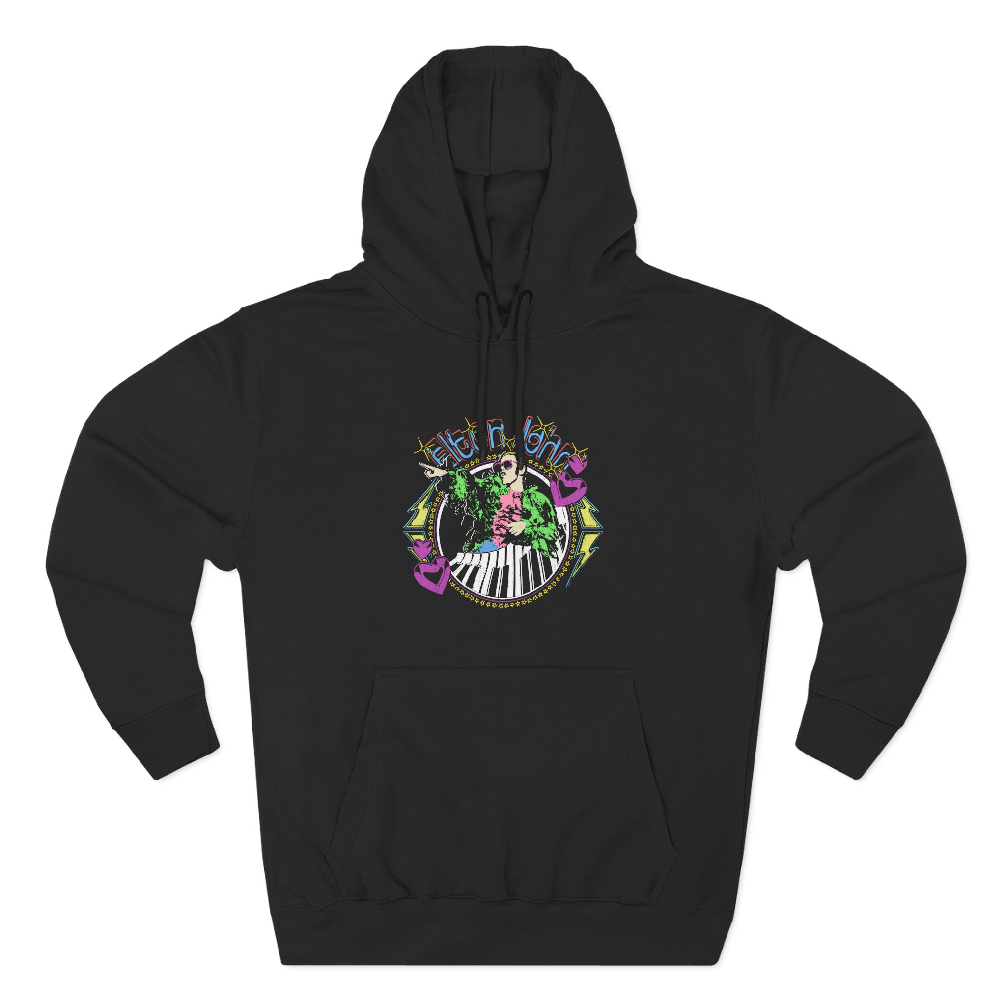 Ej Farewell Distressed Threshold Piano Hearts Three-panel Fleece Hoodie