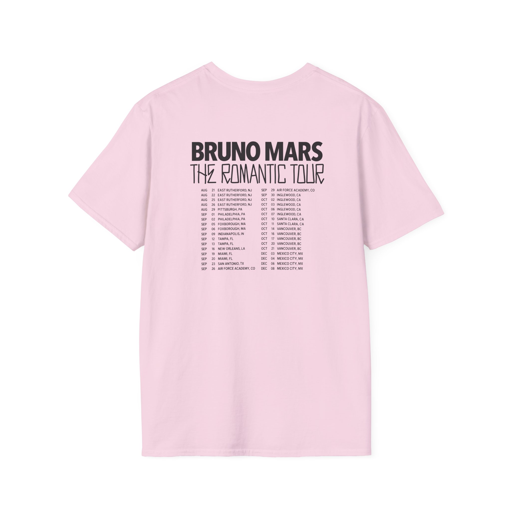 Bruno Mars the Romantic Tour Unisex Softstyle T-Shirt - Image 16