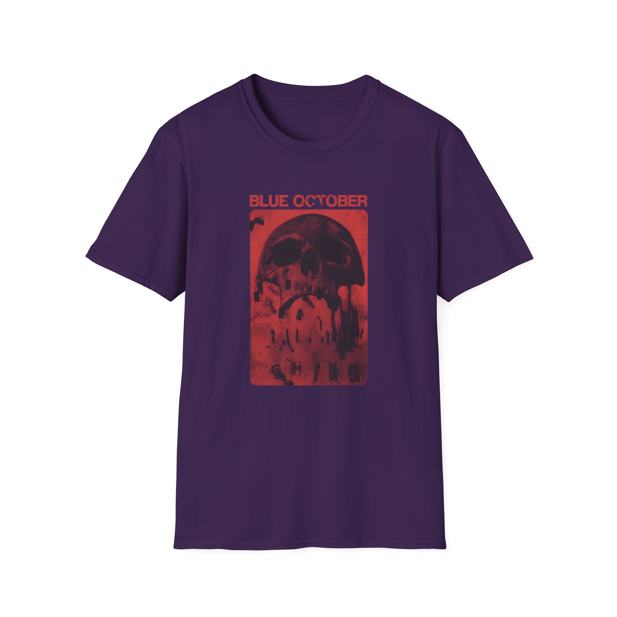 Blue October Skull Smile Unisex Softstyle T-shirt - Image 9