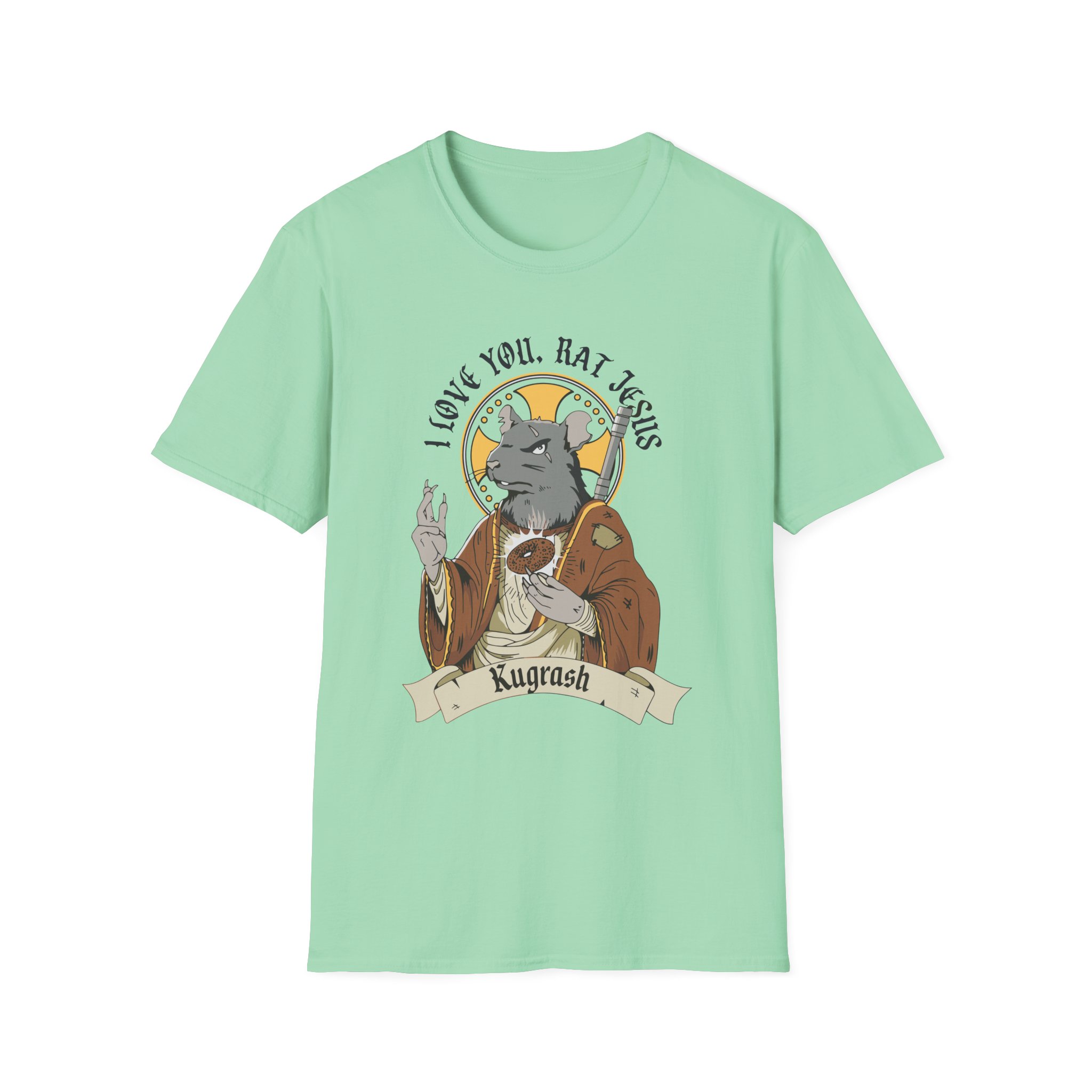 Dropout Rat Jesus Unisex Softstyle T-shirt - Image 13