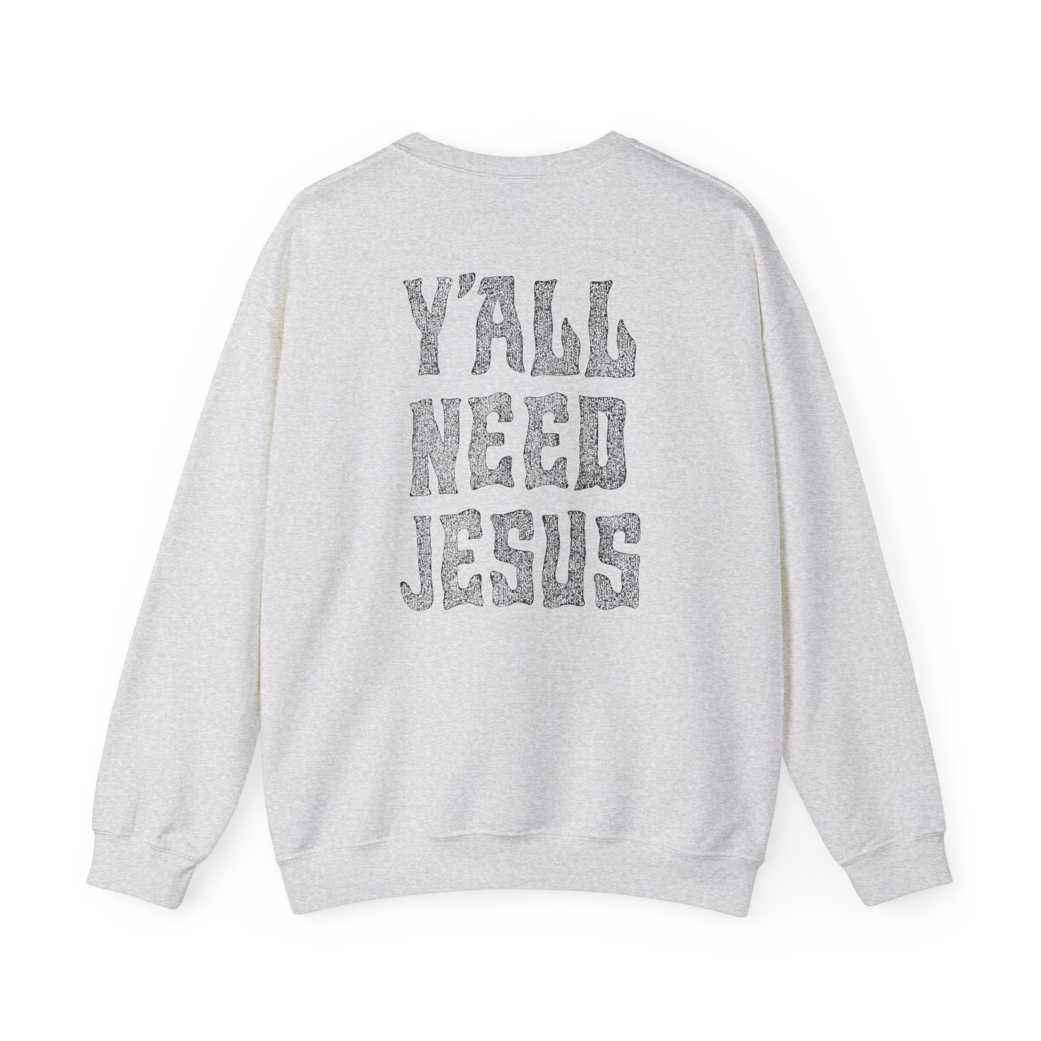 Hd Y'all Need Jesus Woven Patch Unisex Heavy Blend™ Crewneck Sweatshirt - Image 6