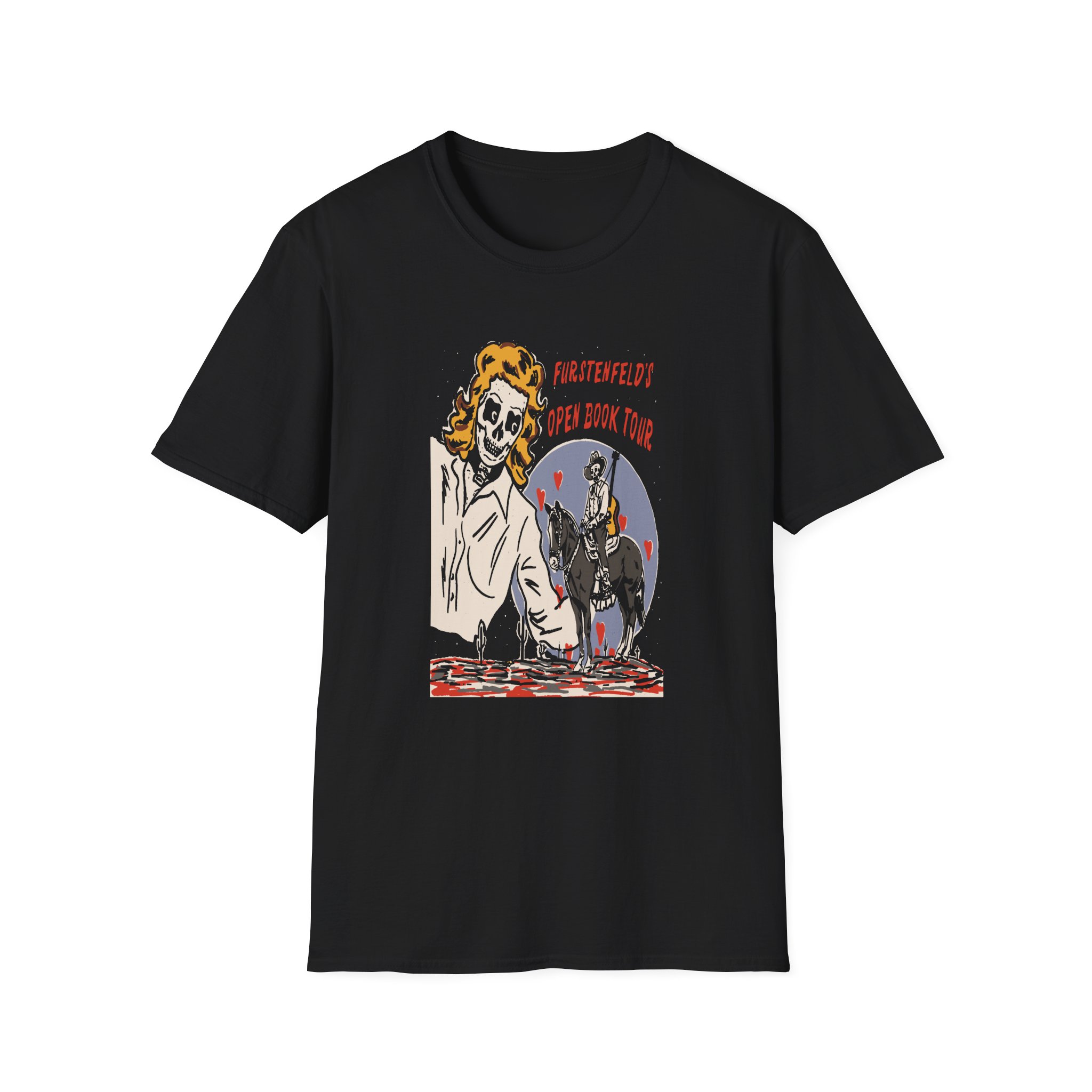 Blue October Open Book Skeleton Cowboy Unisex Softstyle T-Shirt