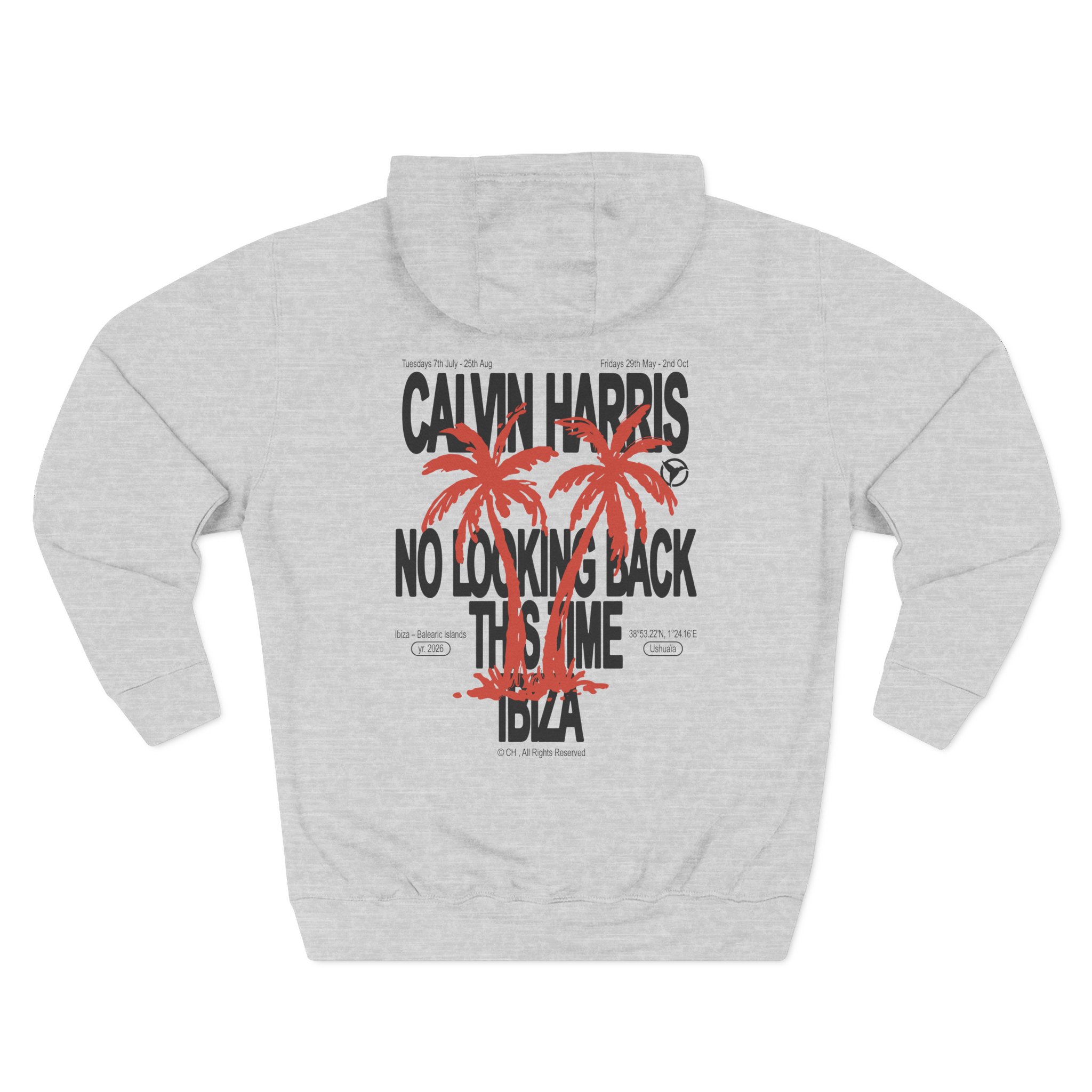 Calvin Harris Ecru Palm Three-Panel Fleece Hoodie - Image 4