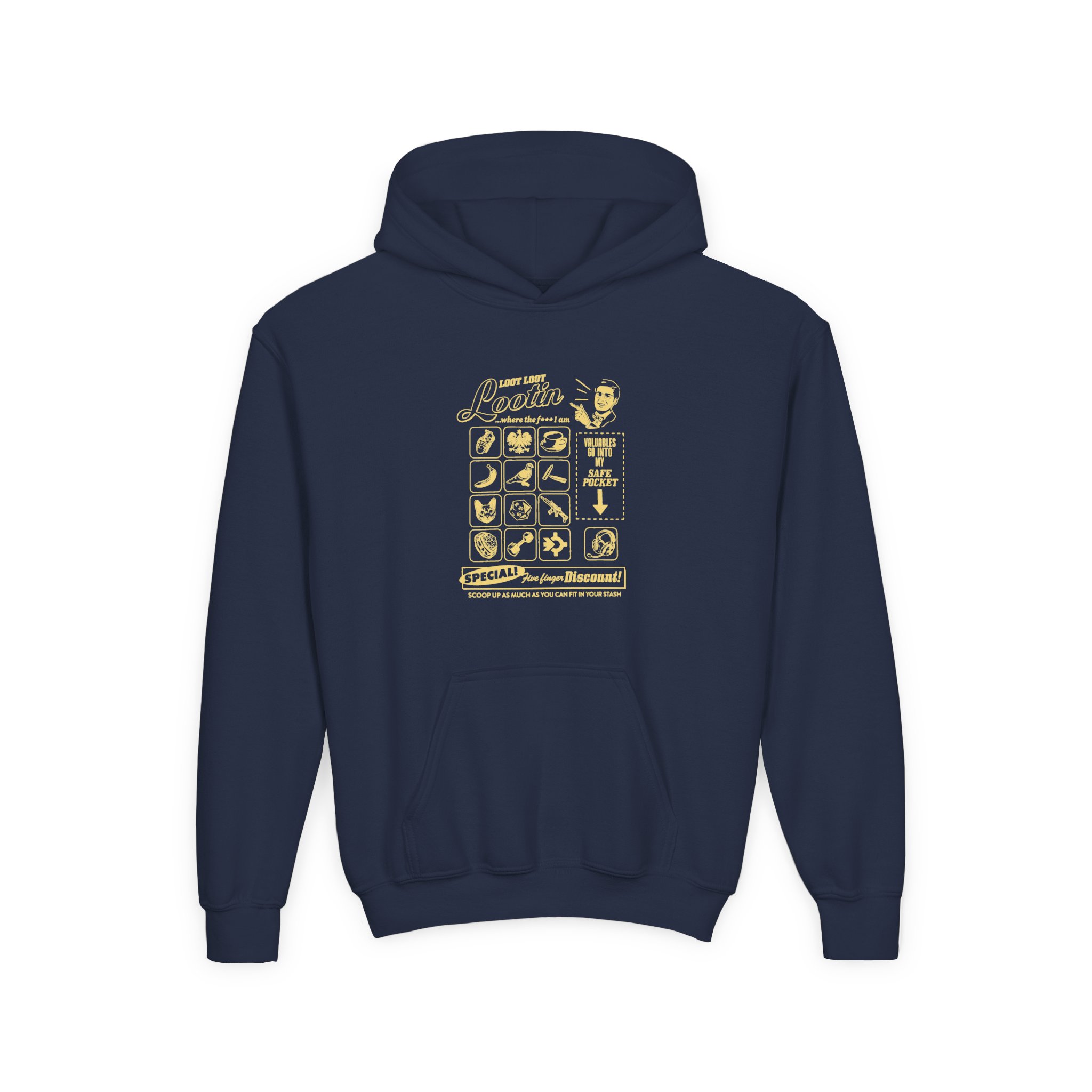Shroud Loot Loot Youth Heavy Blend Hooded Sweatshirt - Image 5