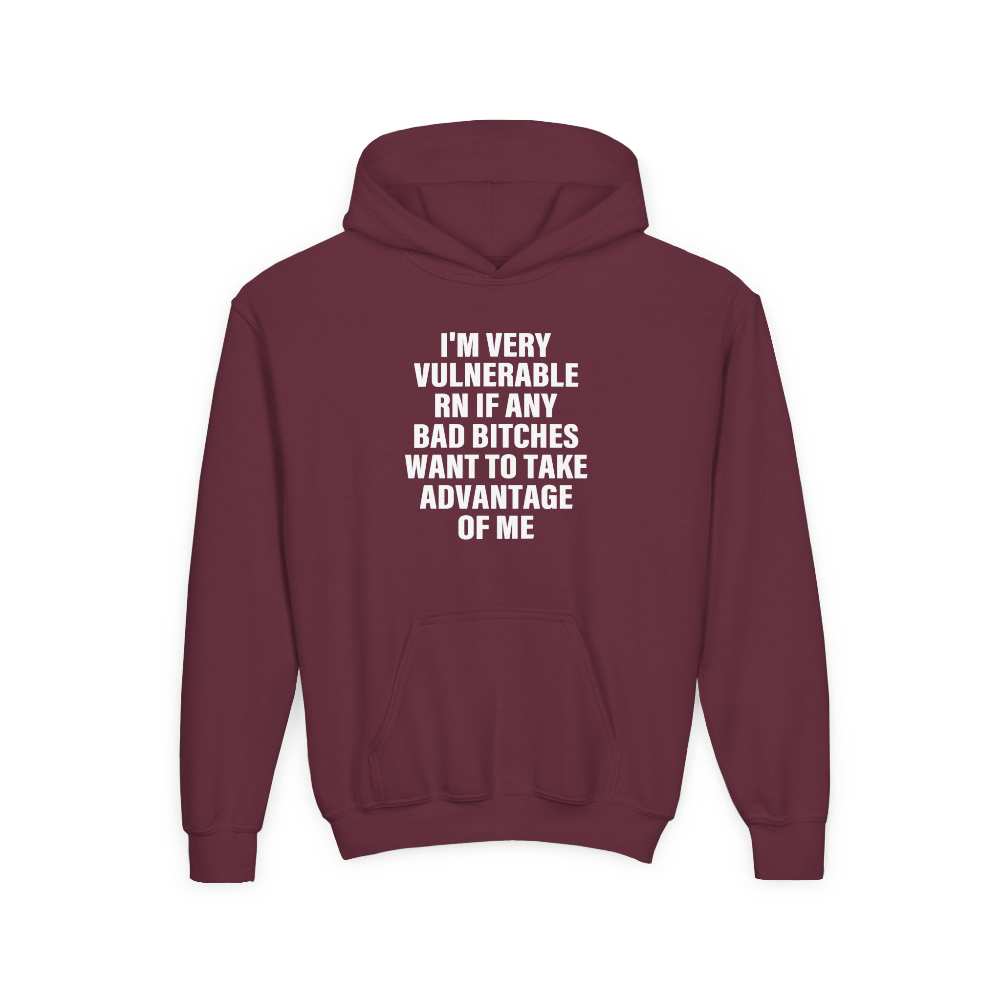 Dom Dolla I'm Very Vulnerable Rn if Any Bad Bitches Want to Take Advantage of Me Youth Heavy Blend Hooded Sweatshirt - Image 5