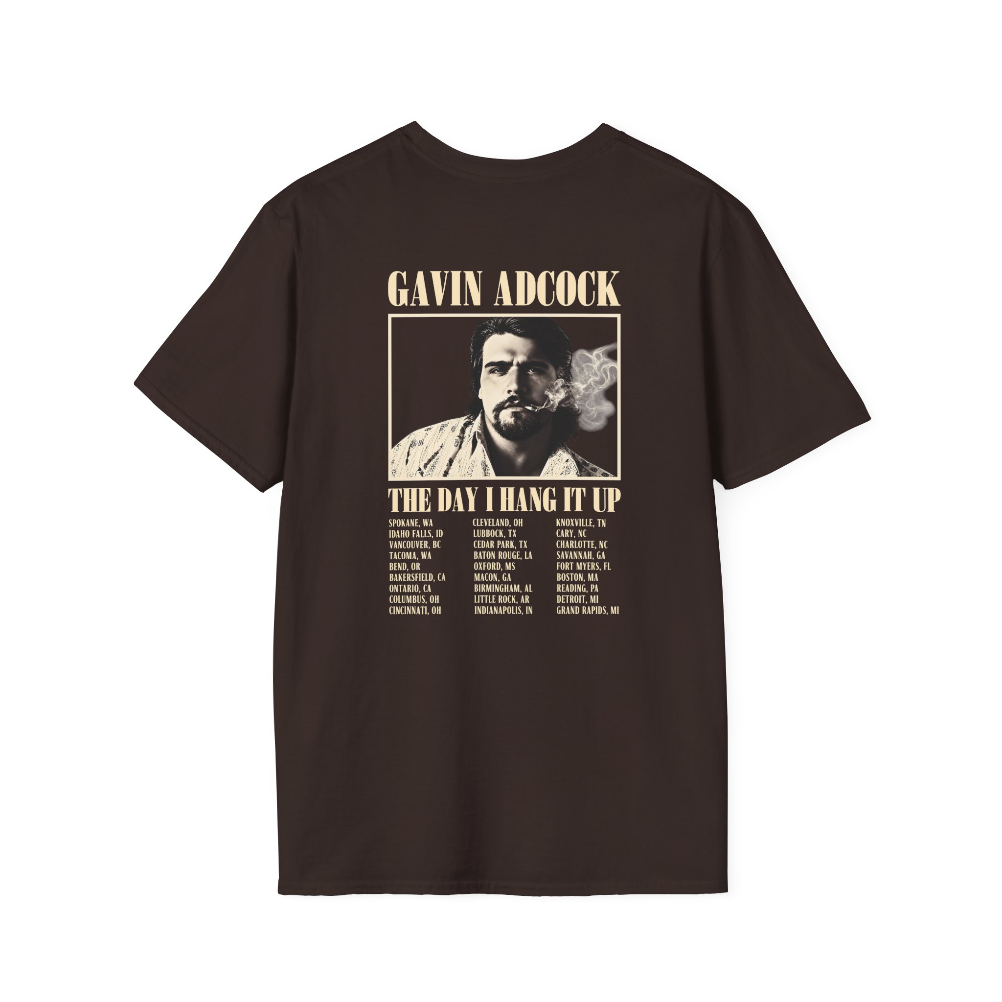 Gavin Adcock Hang It Up Tour Unisex Softstyle T-Shirt - Image 4