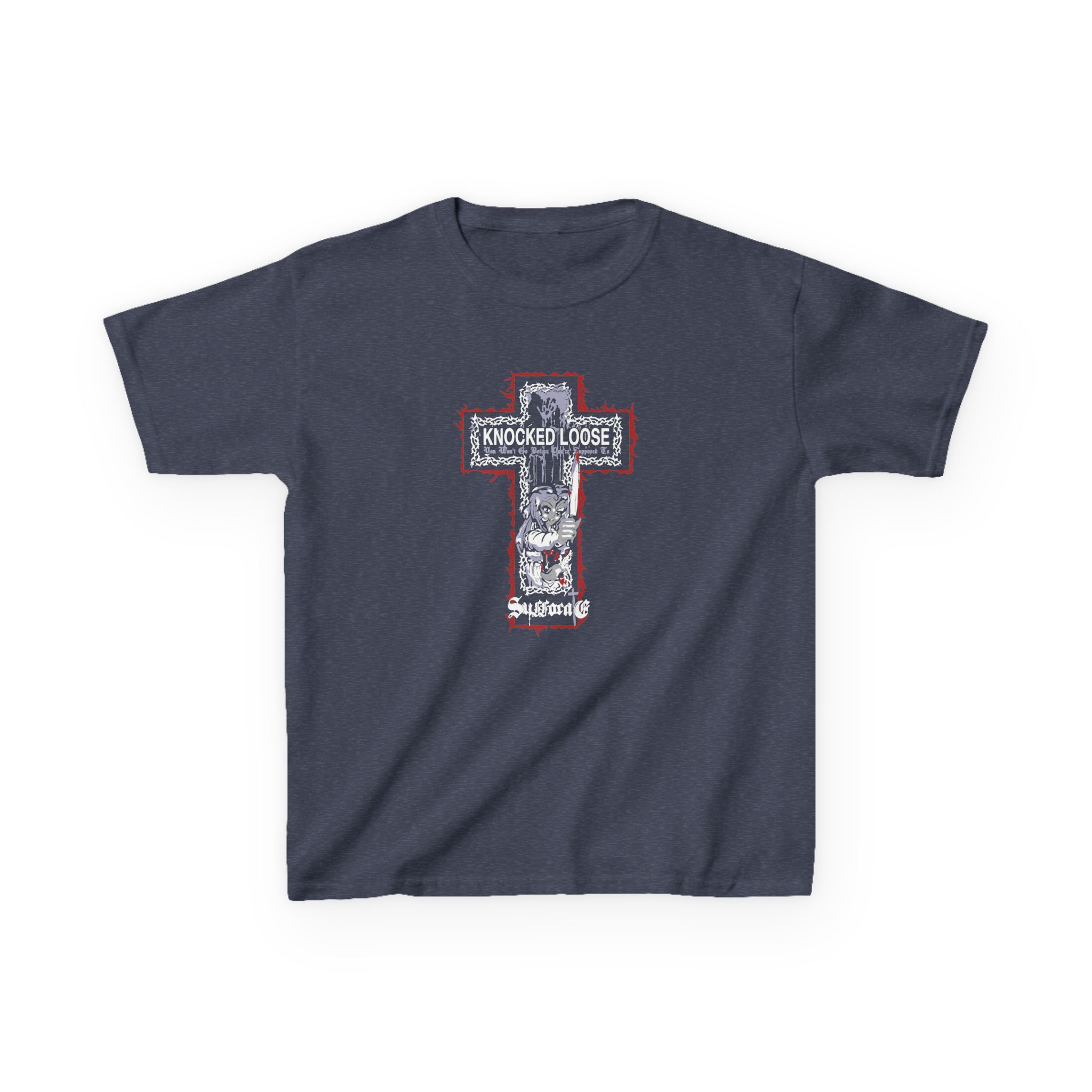 Knocked Loose Girl Knife Suffocate Kids Heavy Cotton™ Tee - Image 13