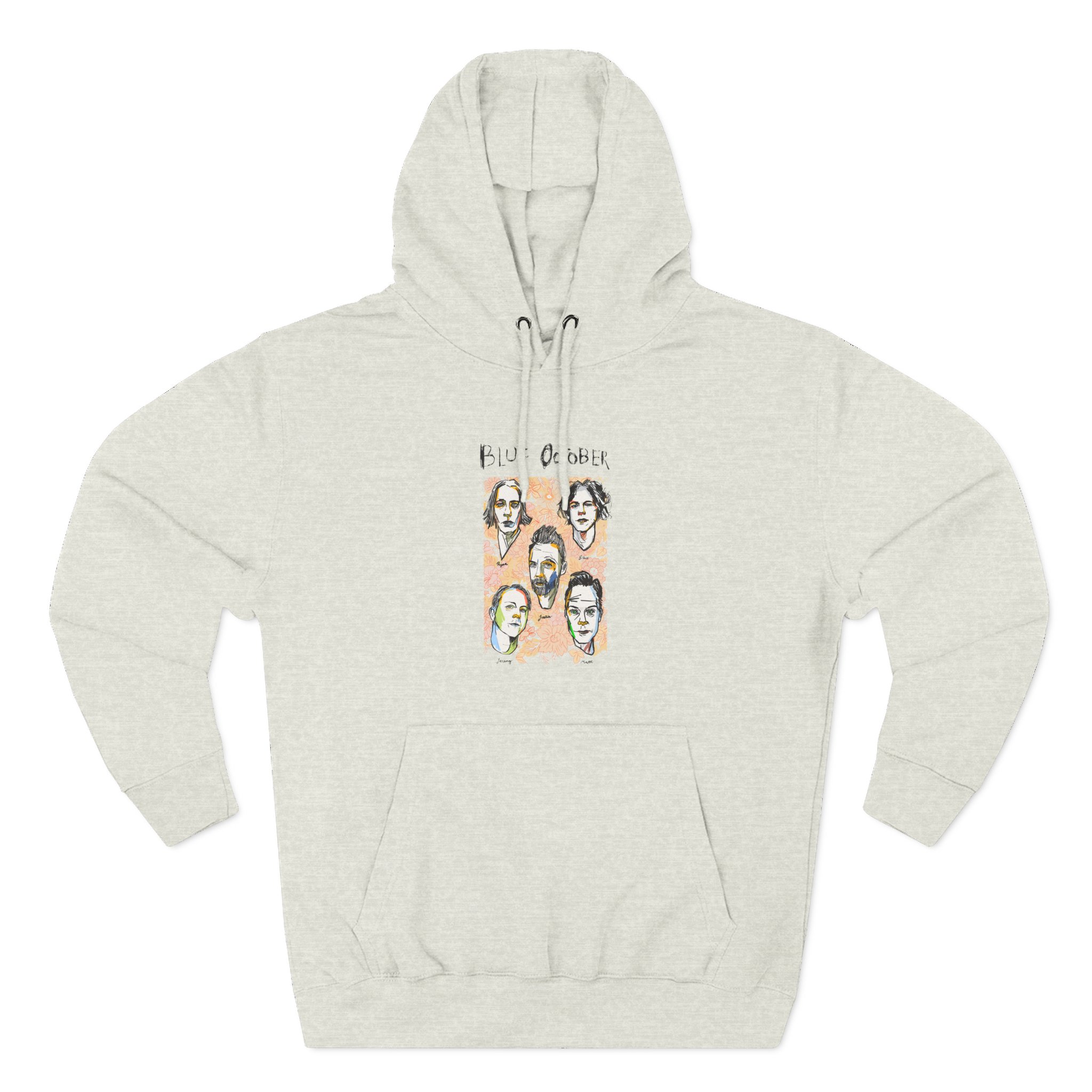 Blue October Caricature Three-Panel Fleece Hoodie
